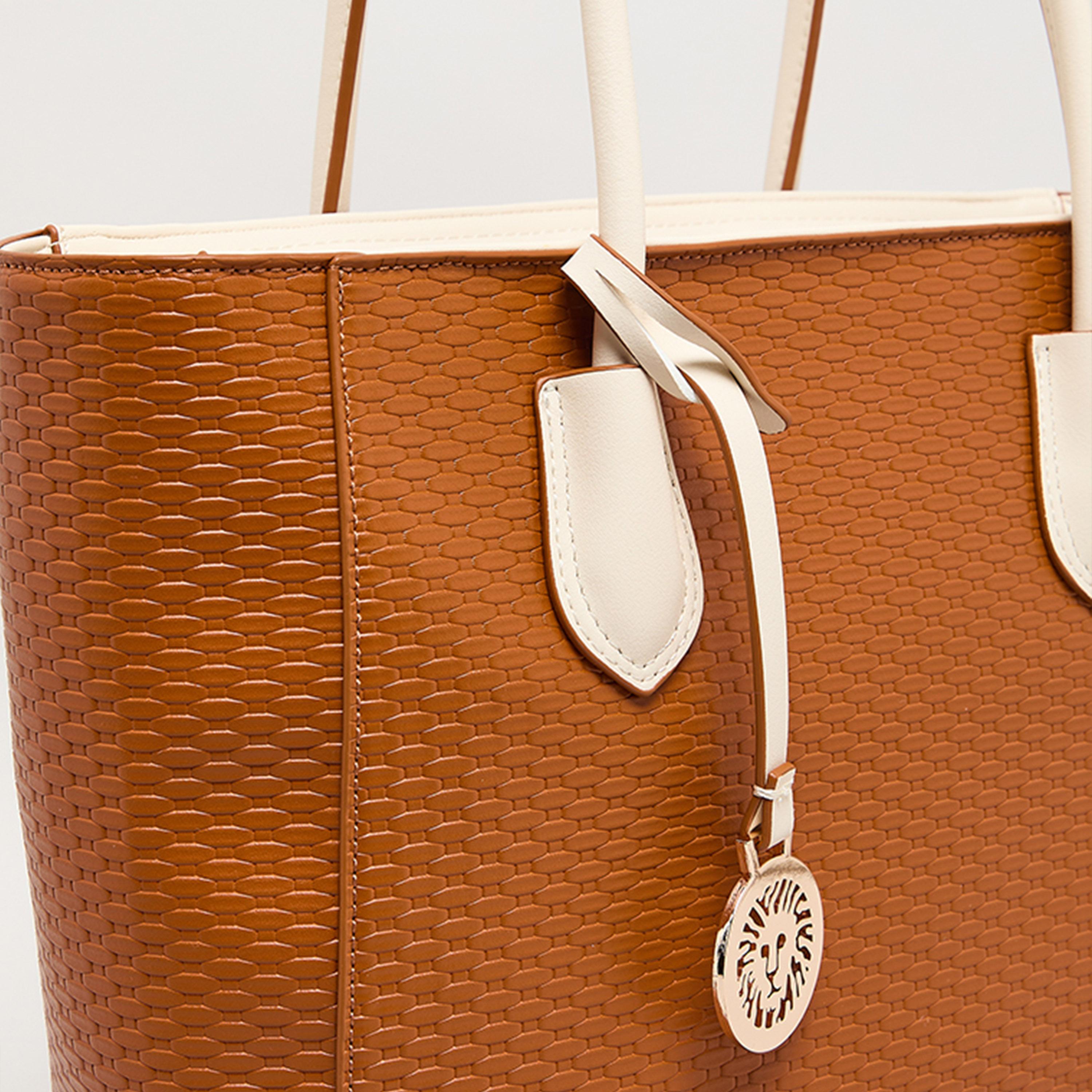 Anne Klein Textured Top-Handle Tote Bag with Zipper-women-bagsandwallets-handbags-image-4