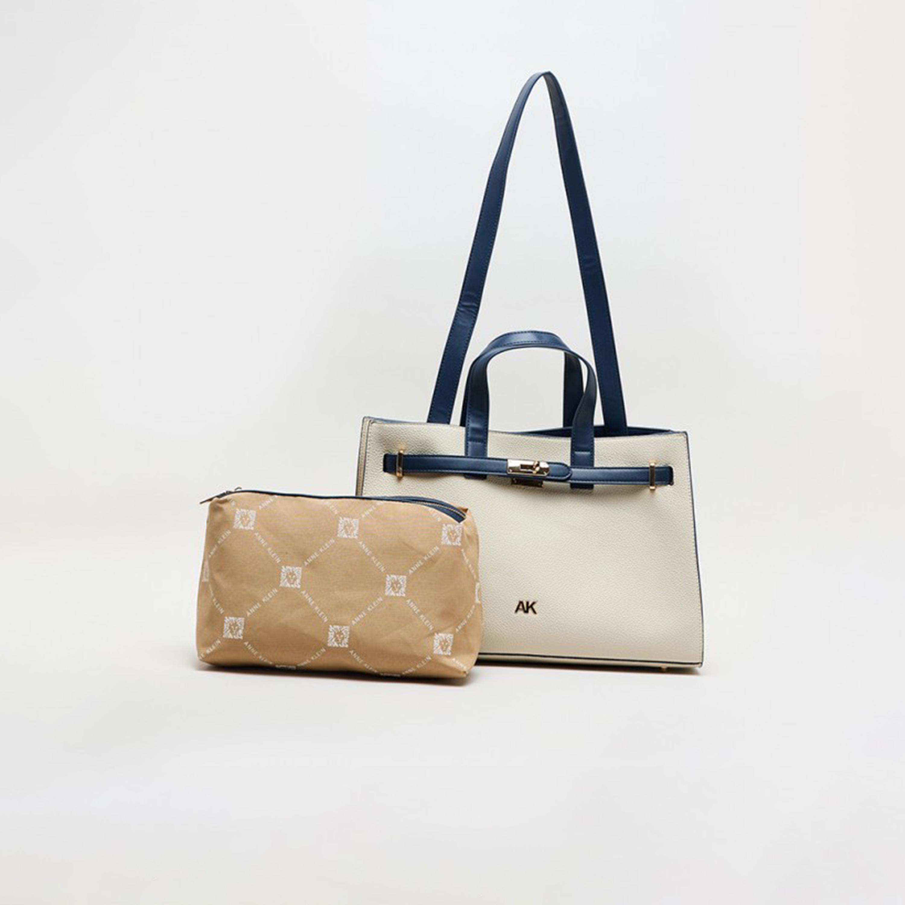 آن كلين - شنطة يد علوية بمقبض وقفل دوار، بتصميم كتل الألوان-women-bagsandwallets-handbags-image-1
