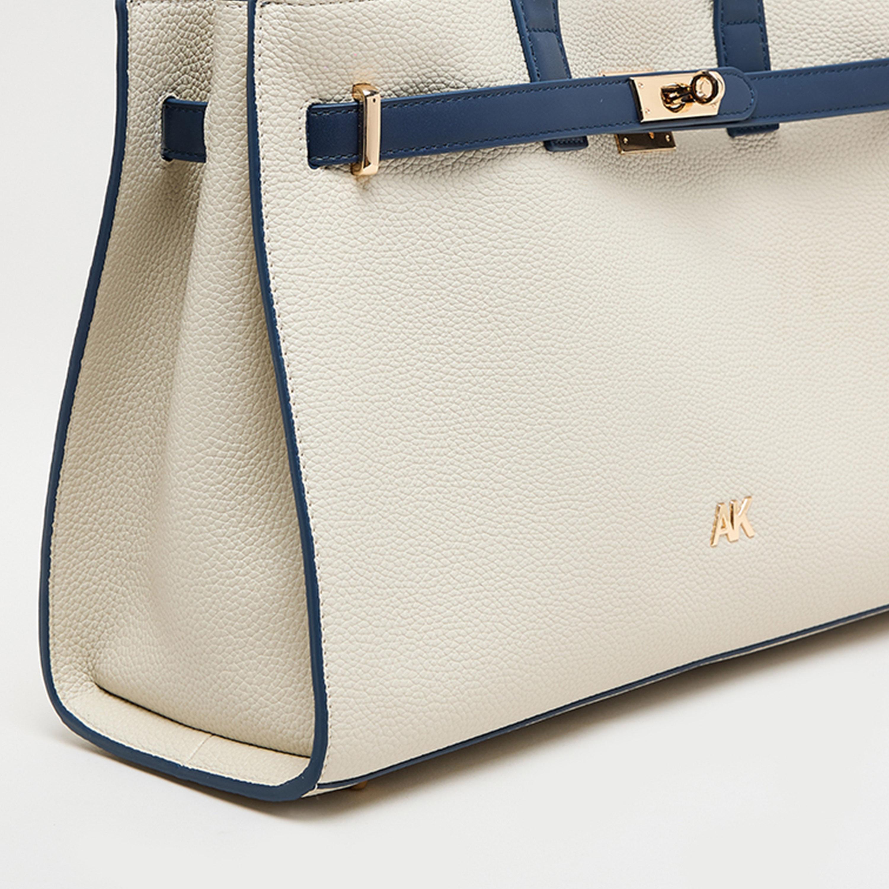 آن كلين - شنطة يد علوية بمقبض وقفل دوار، بتصميم كتل الألوان-women-bagsandwallets-handbags-image-5