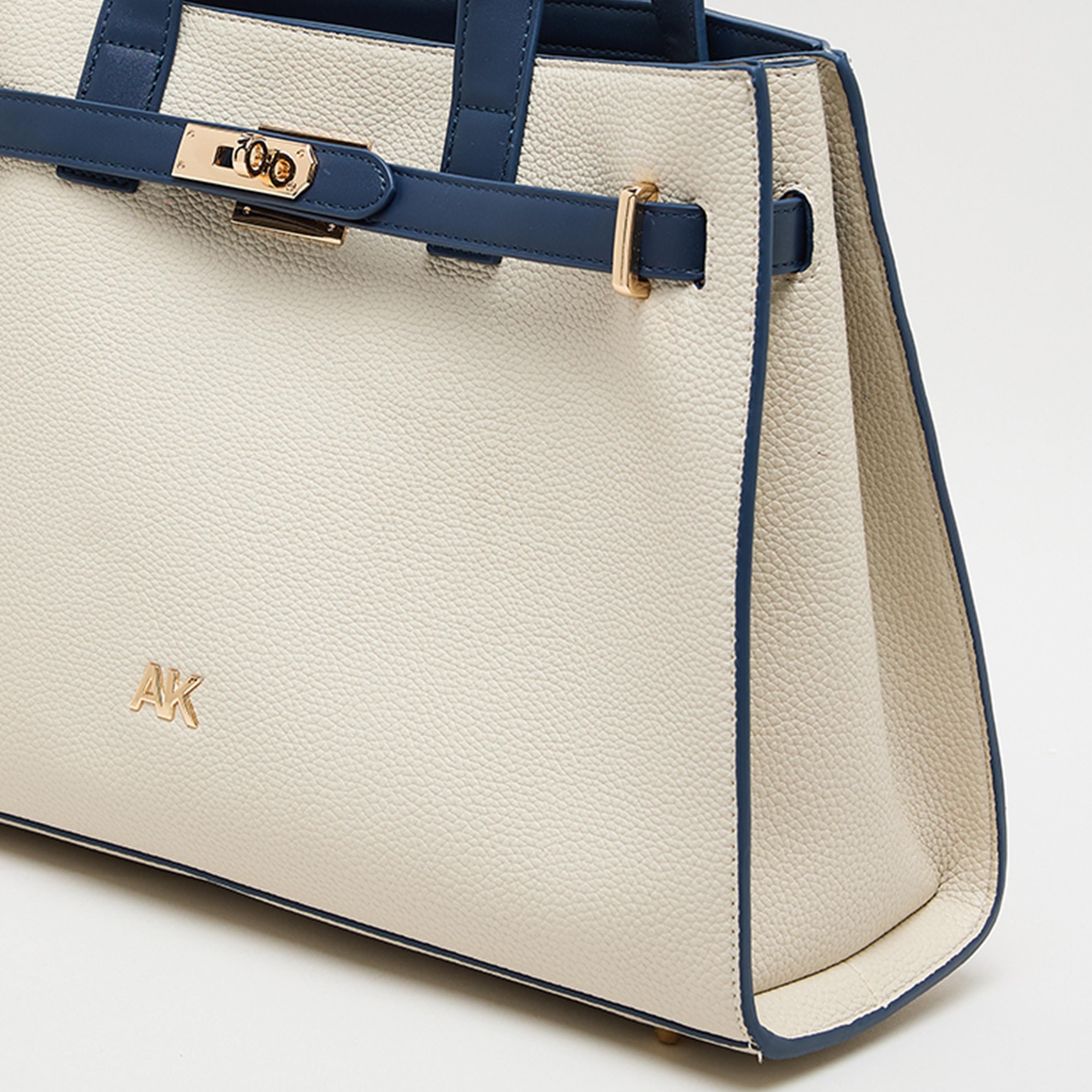 آن كلين - شنطة يد علوية بمقبض وقفل دوار، بتصميم كتل الألوان-women-bagsandwallets-handbags-image-6