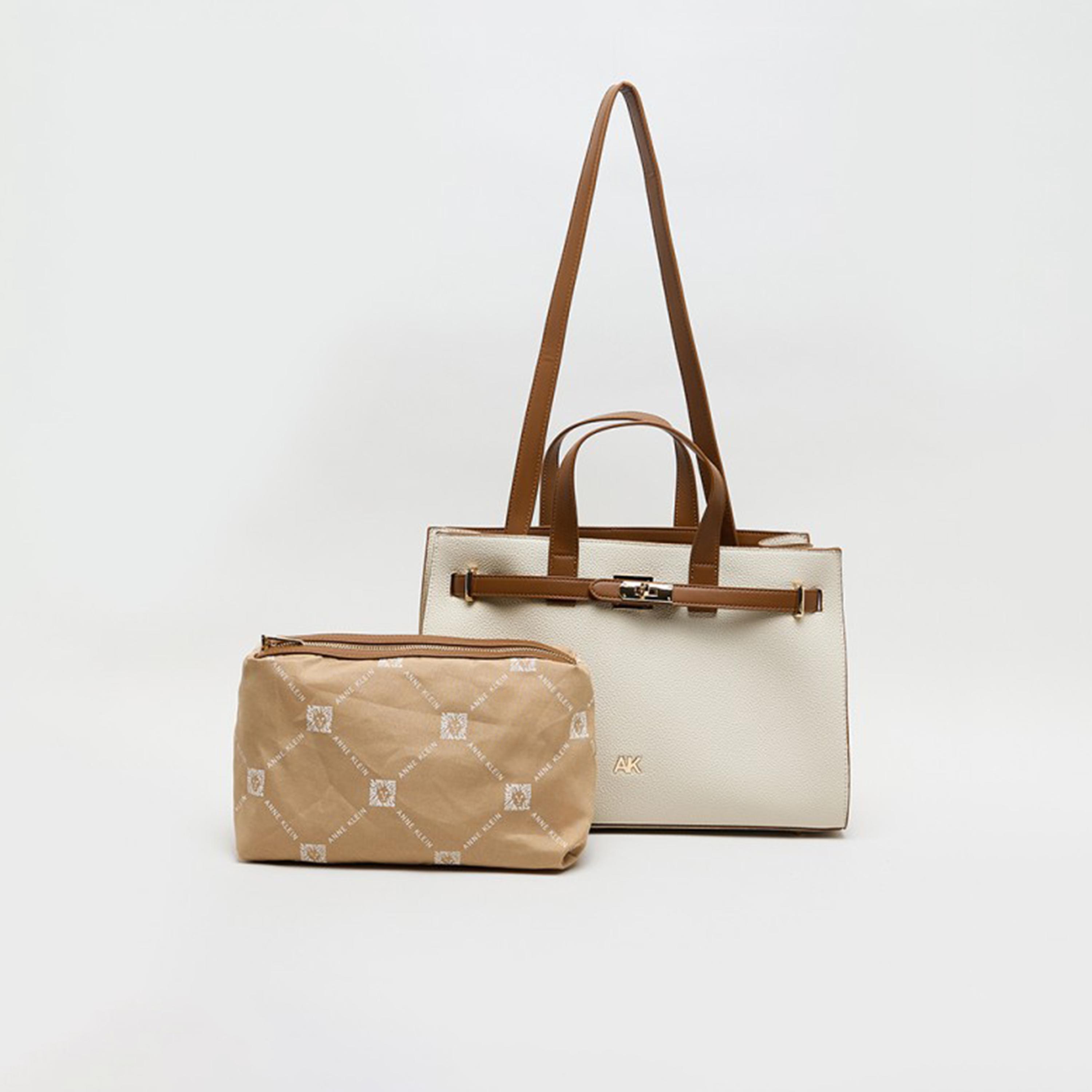 Anne Klein Color Block Top-Handle Tote Bag with Twist Lock-women-bagsandwallets-handbags-image-1