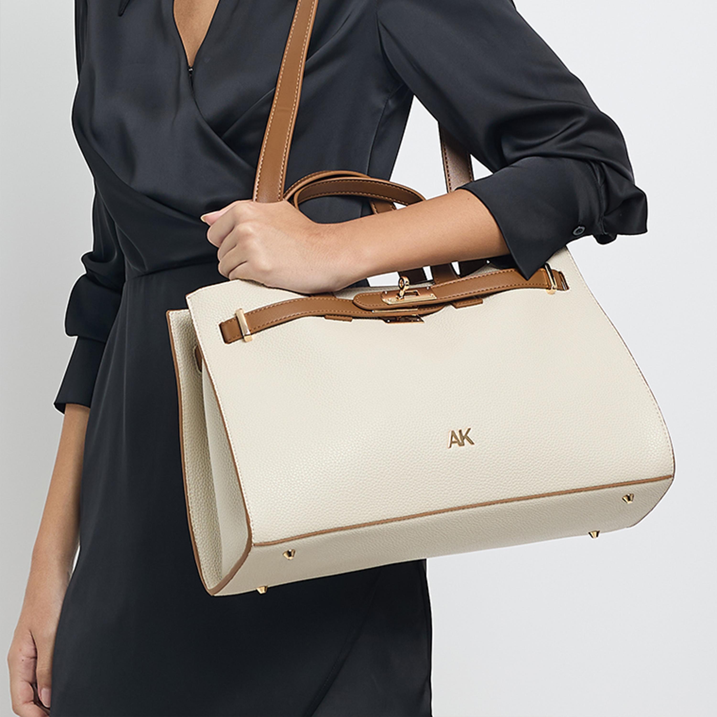 Anne Klein Color Block Top-Handle Tote Bag with Twist Lock-women-bagsandwallets-handbags-image-2