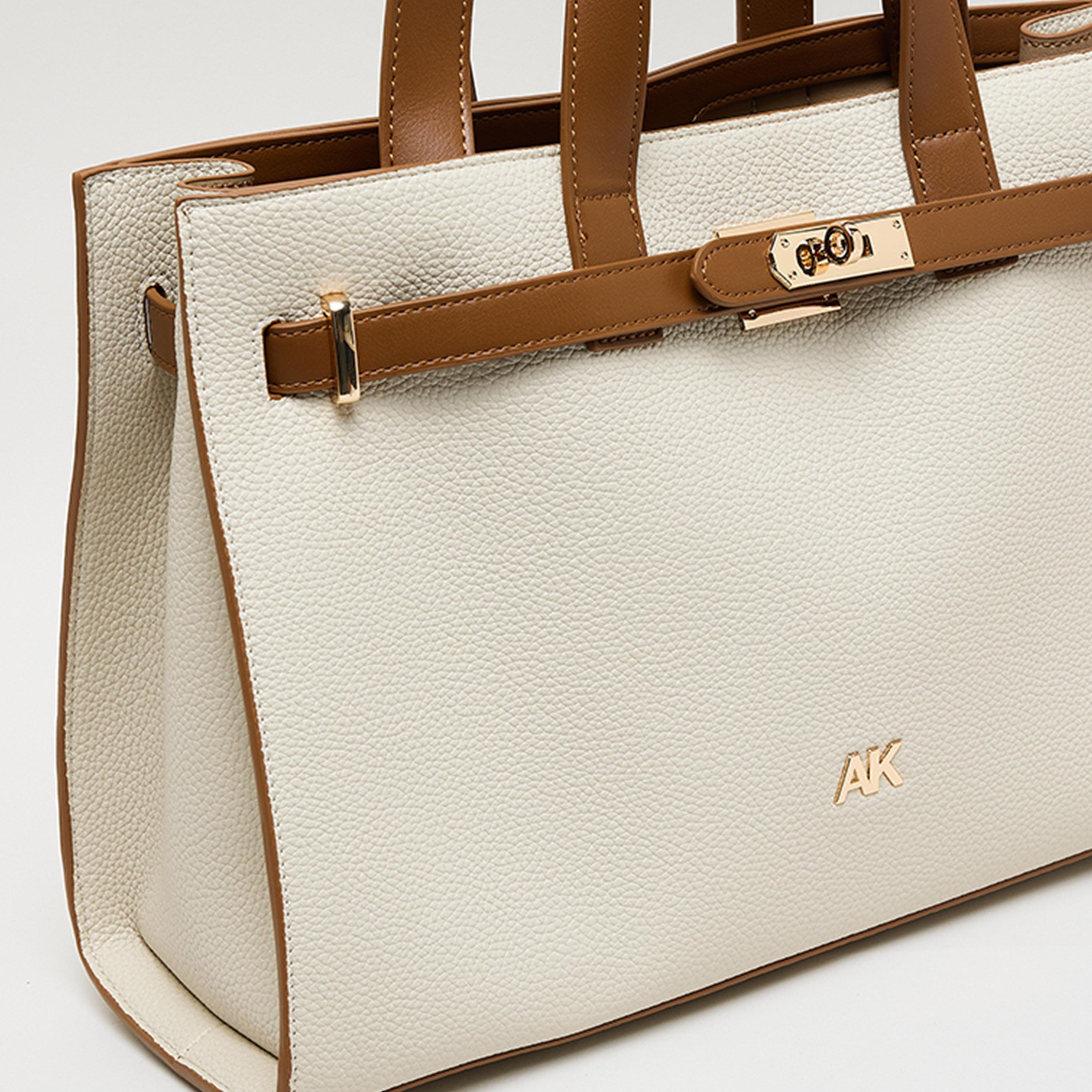 Anne Klein Color Block Top-Handle Tote Bag with Twist Lock-women-bagsandwallets-handbags-image-5