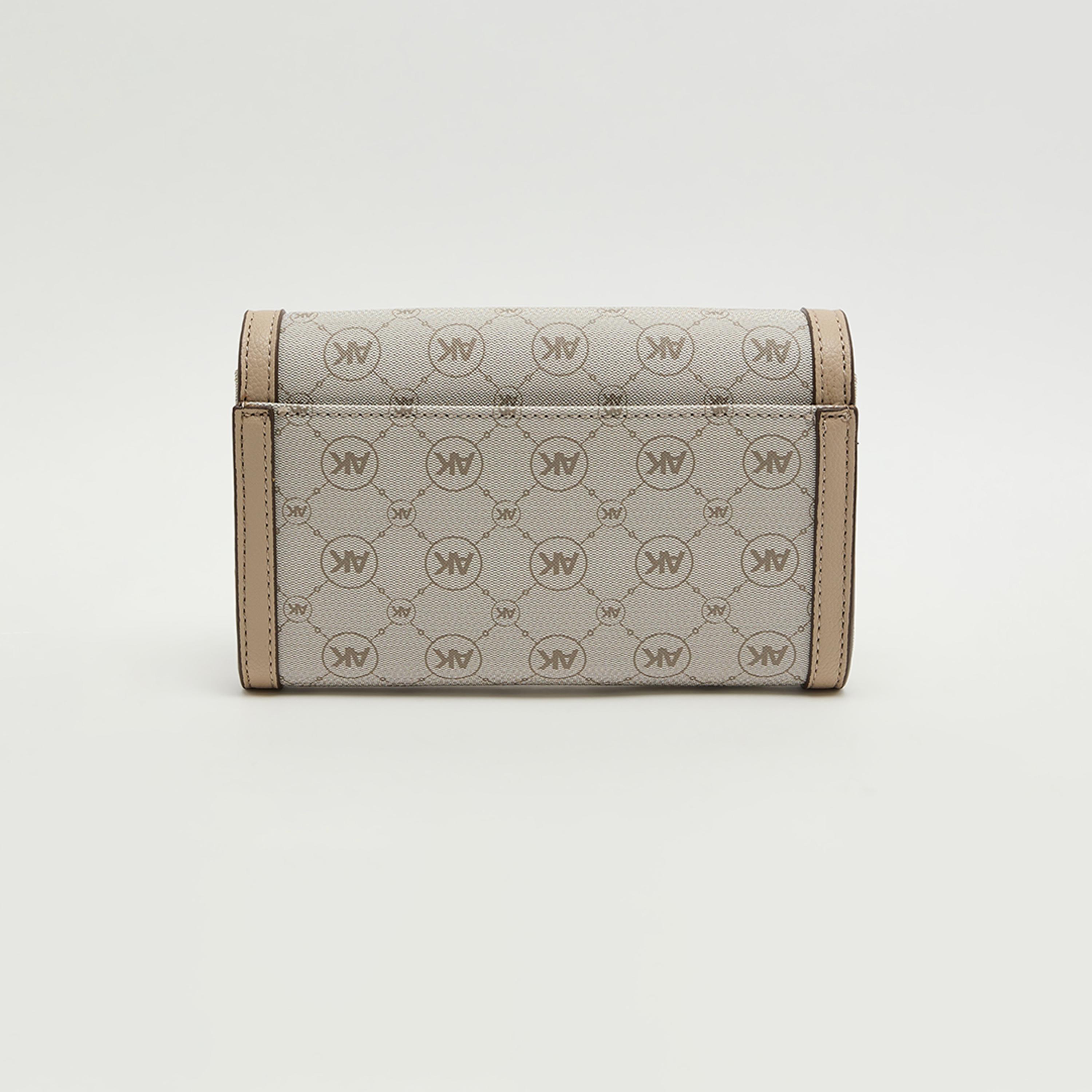 Anne Klein Monogram Crossbody Bag with Flap and Detachable Strap-women-bagsandwallets-handbags-image-3
