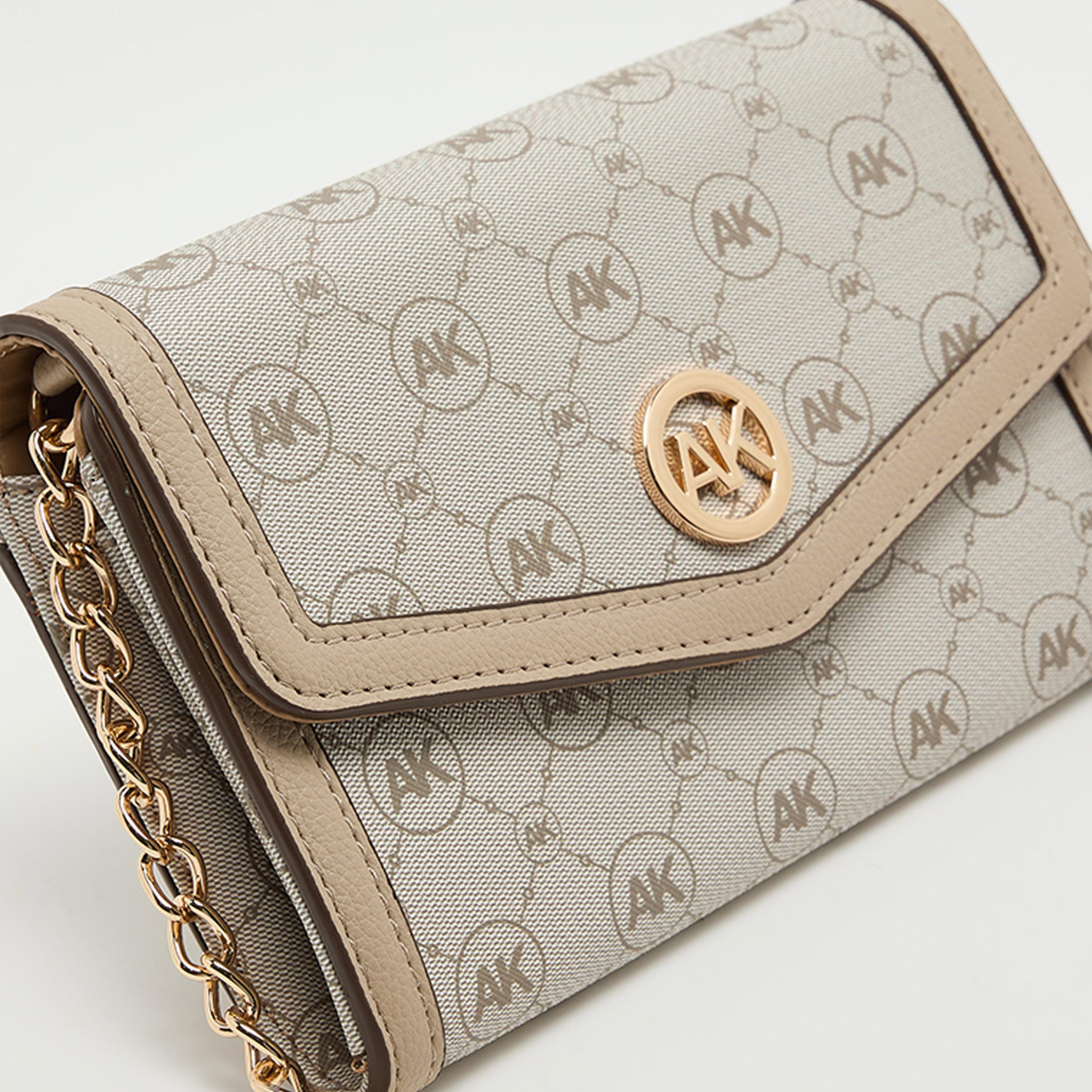 Anne Klein Monogram Crossbody Bag with Flap and Detachable Strap-women-bagsandwallets-handbags-image-5