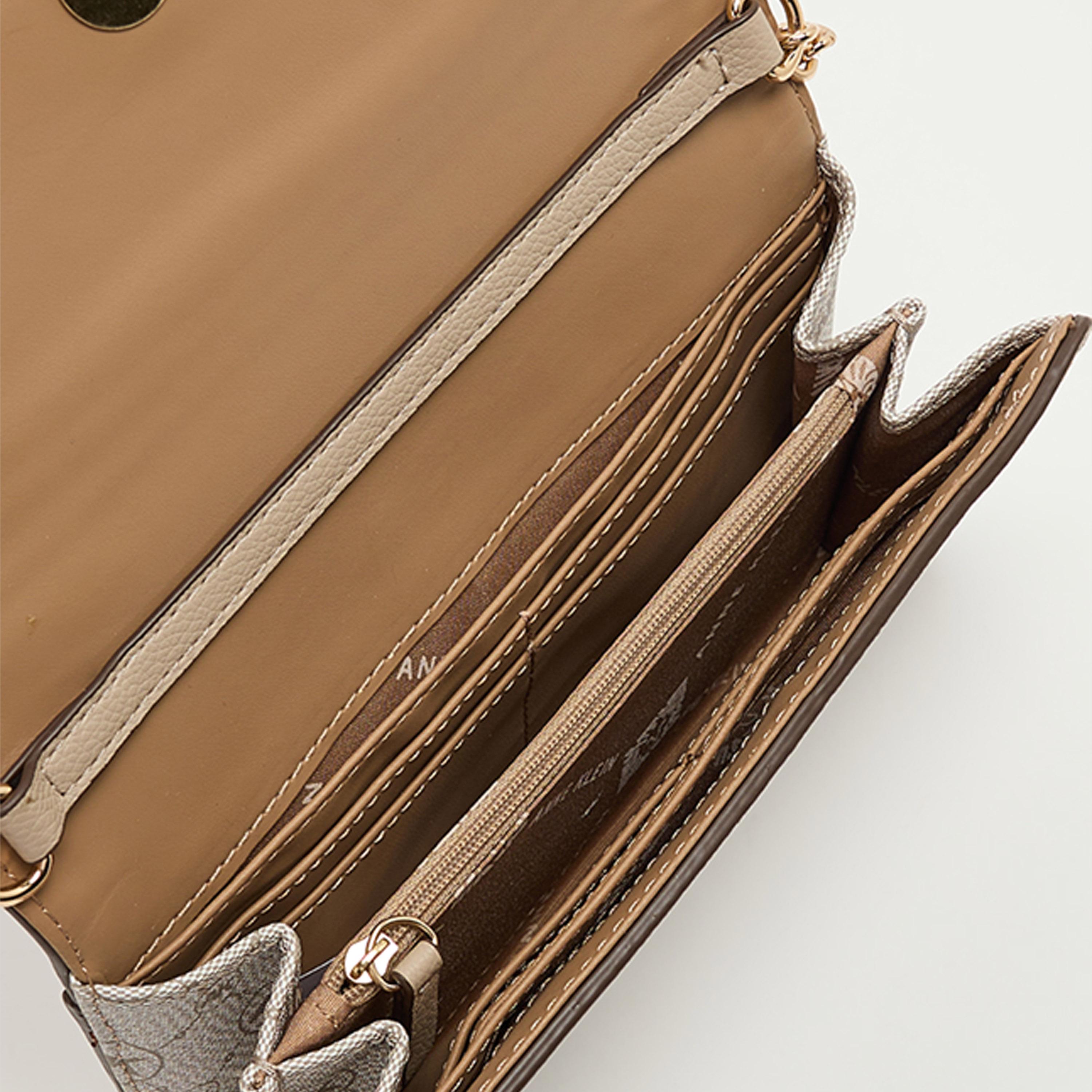 آن كلين - شنطة كروس بنقشة المونوغرام مع غطاء وحزام قابل للإزالة-women-bagsandwallets-handbags-image-6