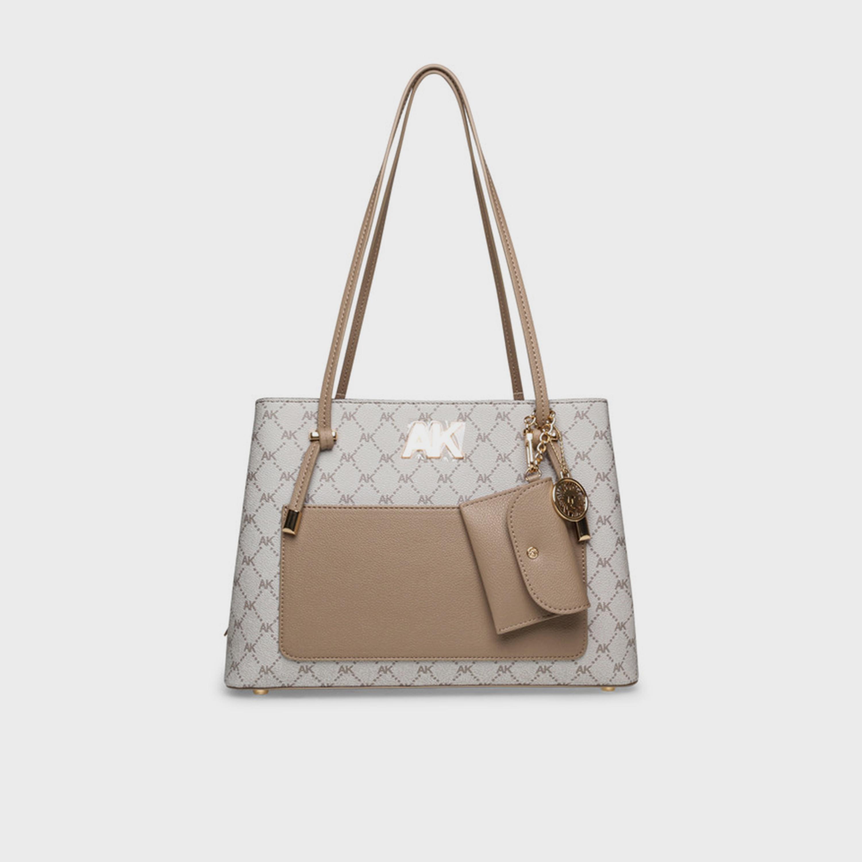 آن كلين - شنطة يد بمقبض علوي مزينة بشعار المونوغرام وسحاب-women-bagsandwallets-handbags-image-1
