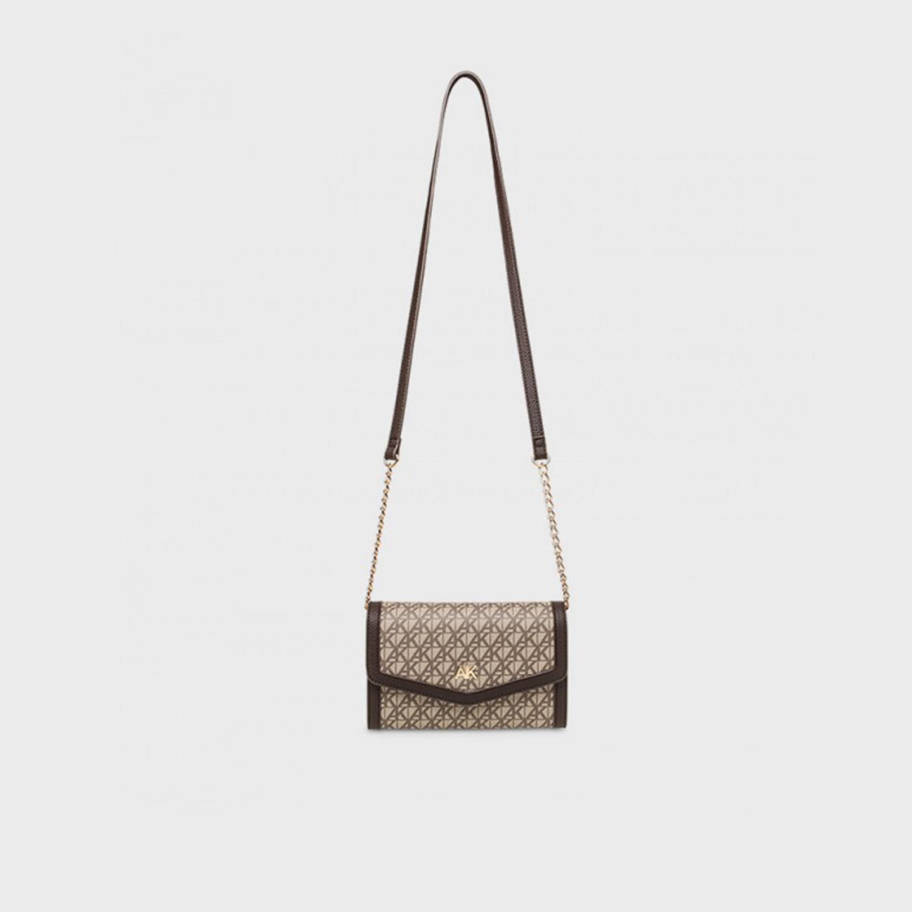 آن كلين - شنطة كروس بنقشة المونوغرام مع غطاء وحزام سلسلة-women-bagsandwallets-handbags-image-1