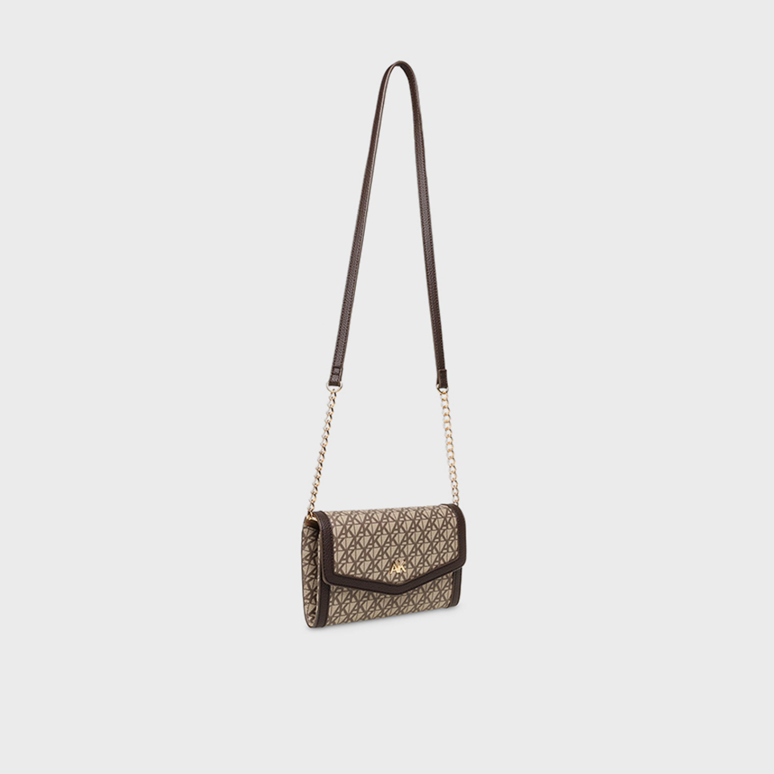 آن كلين - شنطة كروس بنقشة المونوغرام مع غطاء وحزام سلسلة-women-bagsandwallets-handbags-image-2