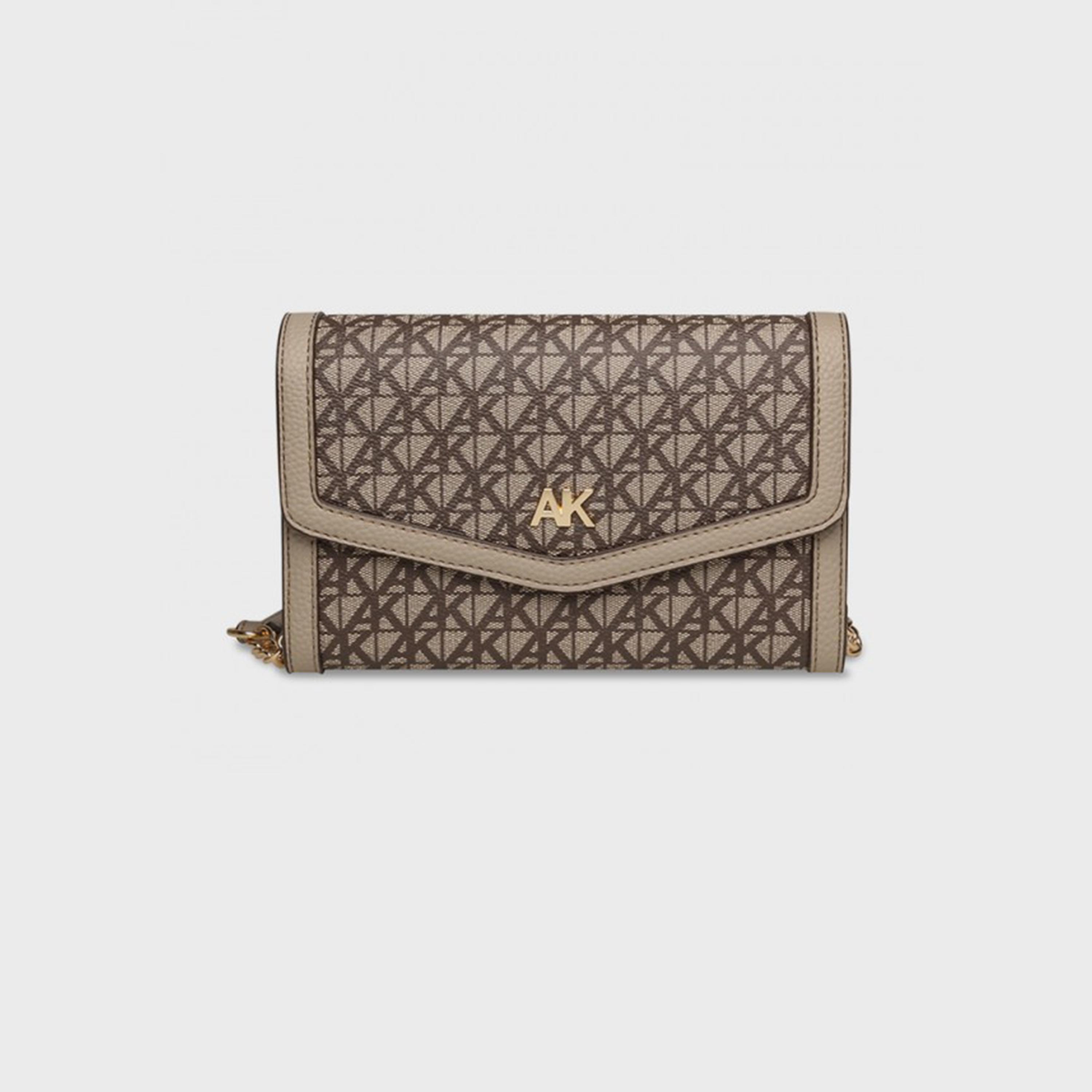 آن كلين - شنطة كروس بنقشة المونوغرام مع غطاء وحزام سلسلة-women-bagsandwallets-handbags-image-1