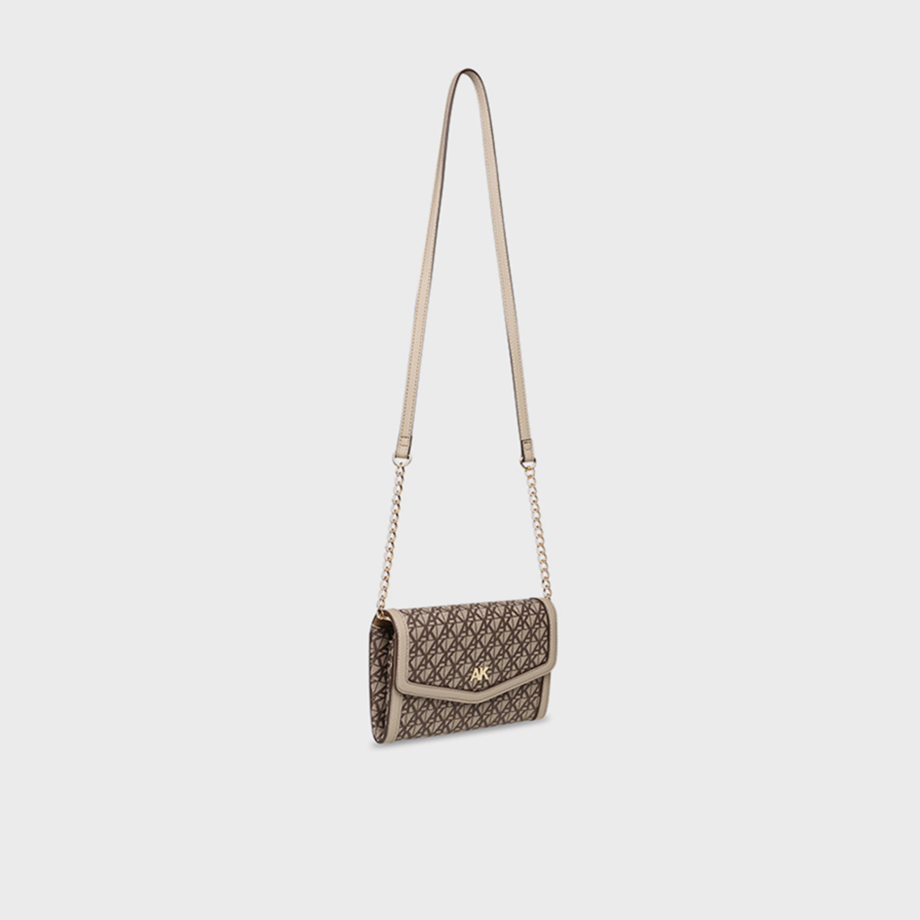 آن كلين - شنطة كروس بنقشة المونوغرام مع غطاء وحزام سلسلة-women-bagsandwallets-handbags-image-2