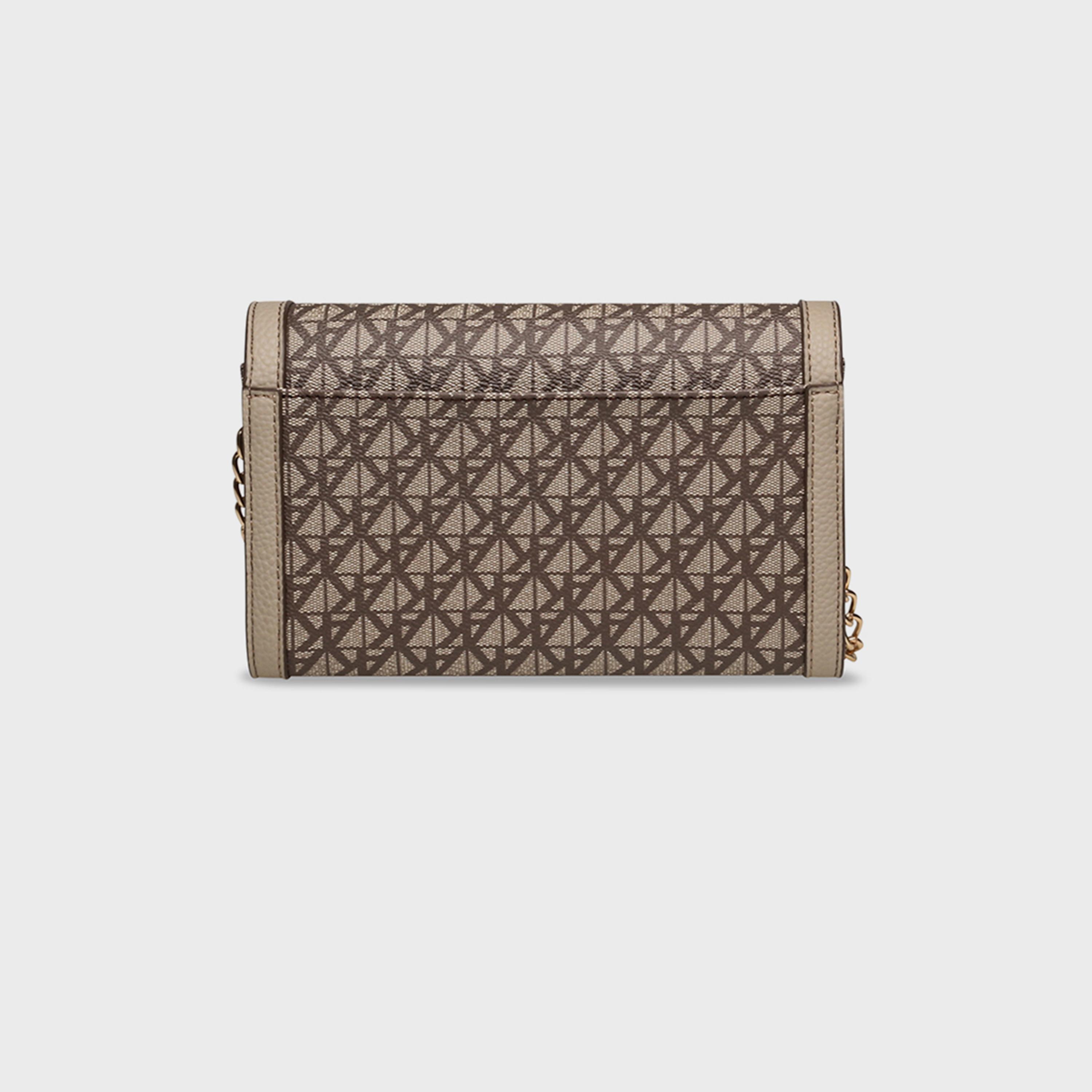 آن كلين - شنطة كروس بنقشة المونوغرام مع غطاء وحزام سلسلة-women-bagsandwallets-handbags-image-4