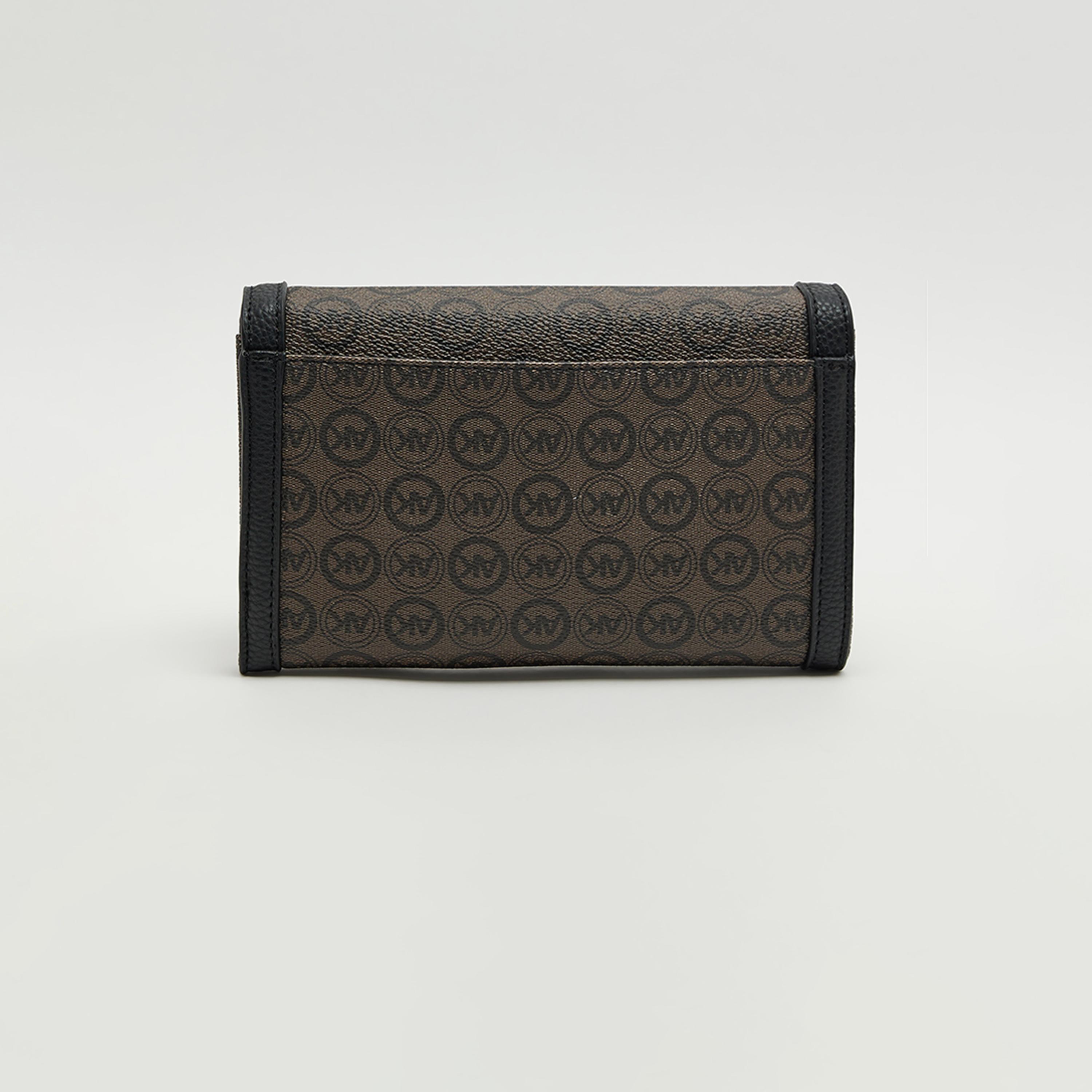 آن كلين - شنطة كروس بنقشة المونوغرام مع غطاء وحزام سلسلة-women-bagsandwallets-handbags-image-3