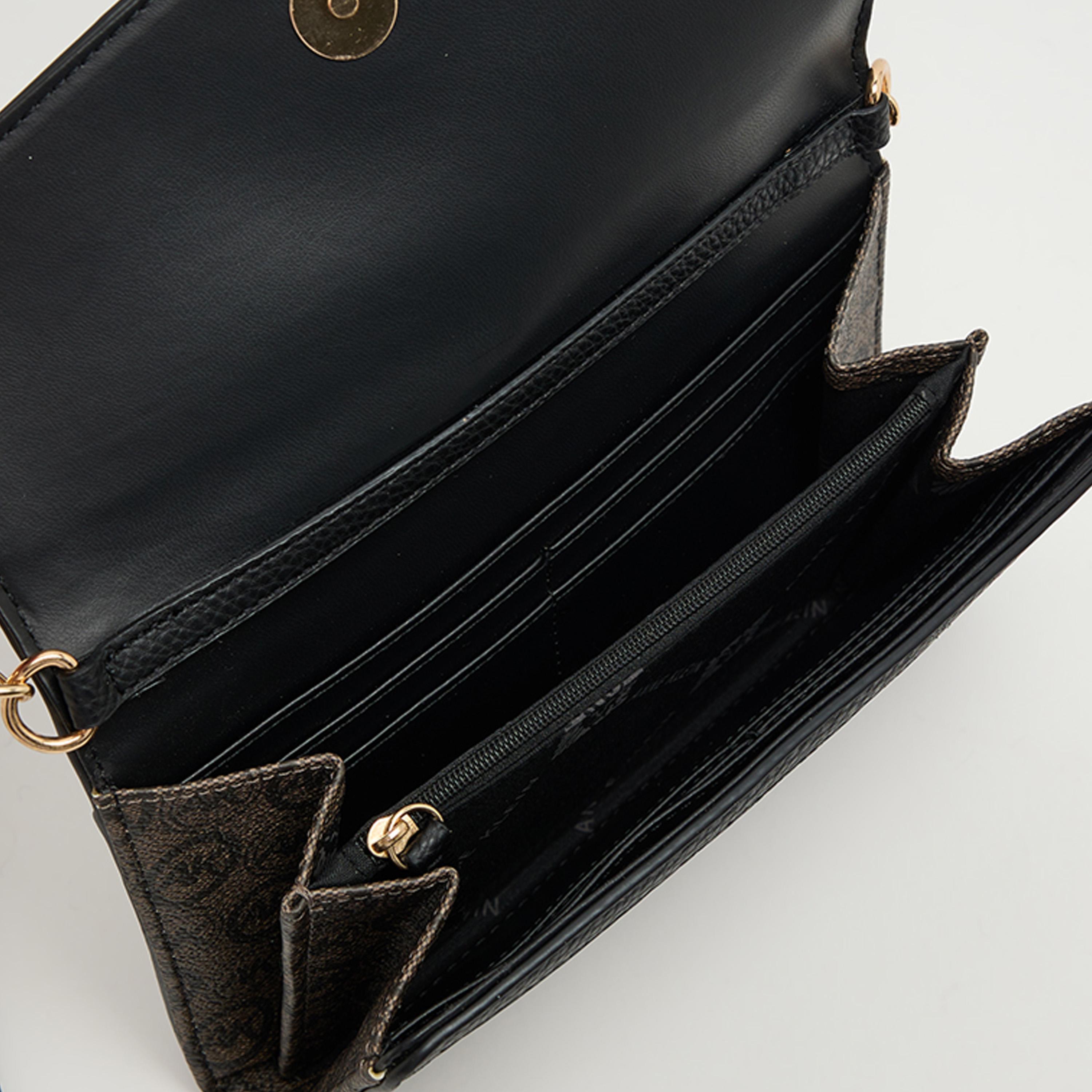 آن كلين - شنطة كروس بنقشة المونوغرام مع غطاء وحزام سلسلة-women-bagsandwallets-handbags-image-6