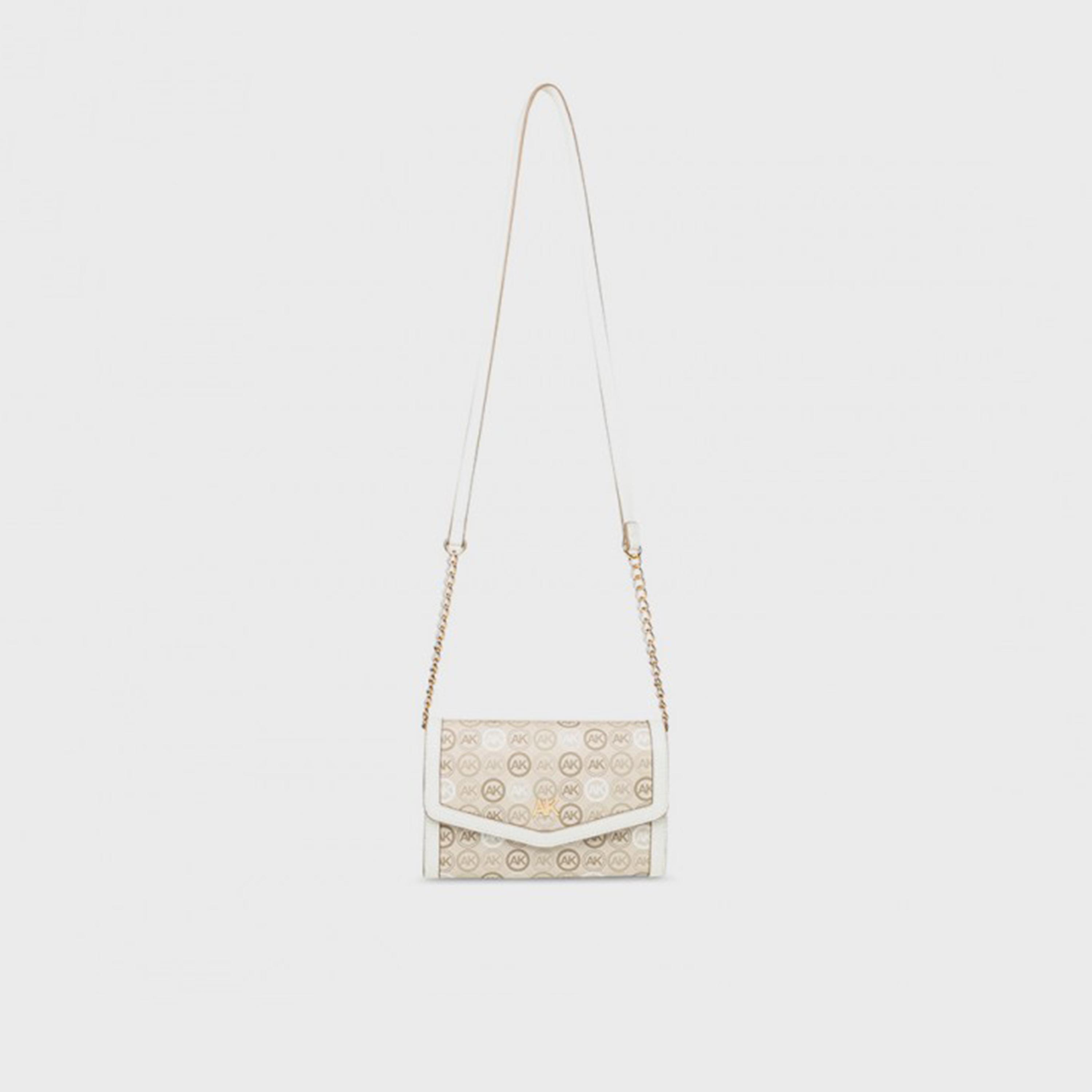 آن كلين - شنطة كروس بنقشة المونوغرام مع غطاء وحزام سلسلة-women-bagsandwallets-handbags-image-1