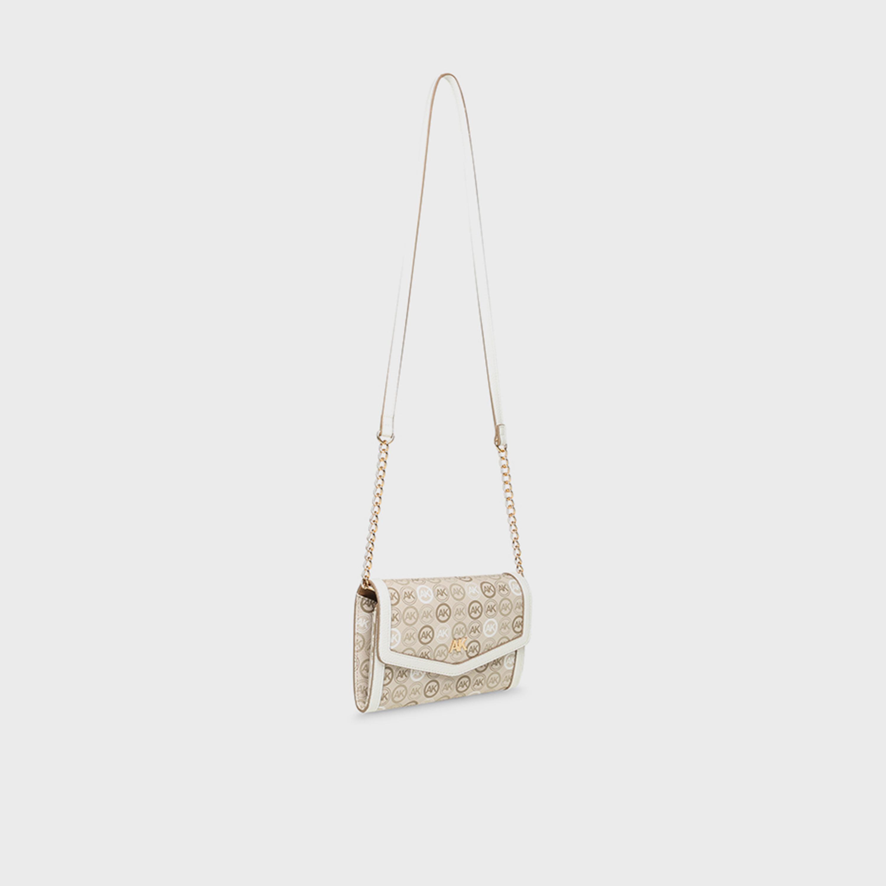 آن كلين - شنطة كروس بنقشة المونوغرام مع غطاء وحزام سلسلة-women-bagsandwallets-handbags-image-2