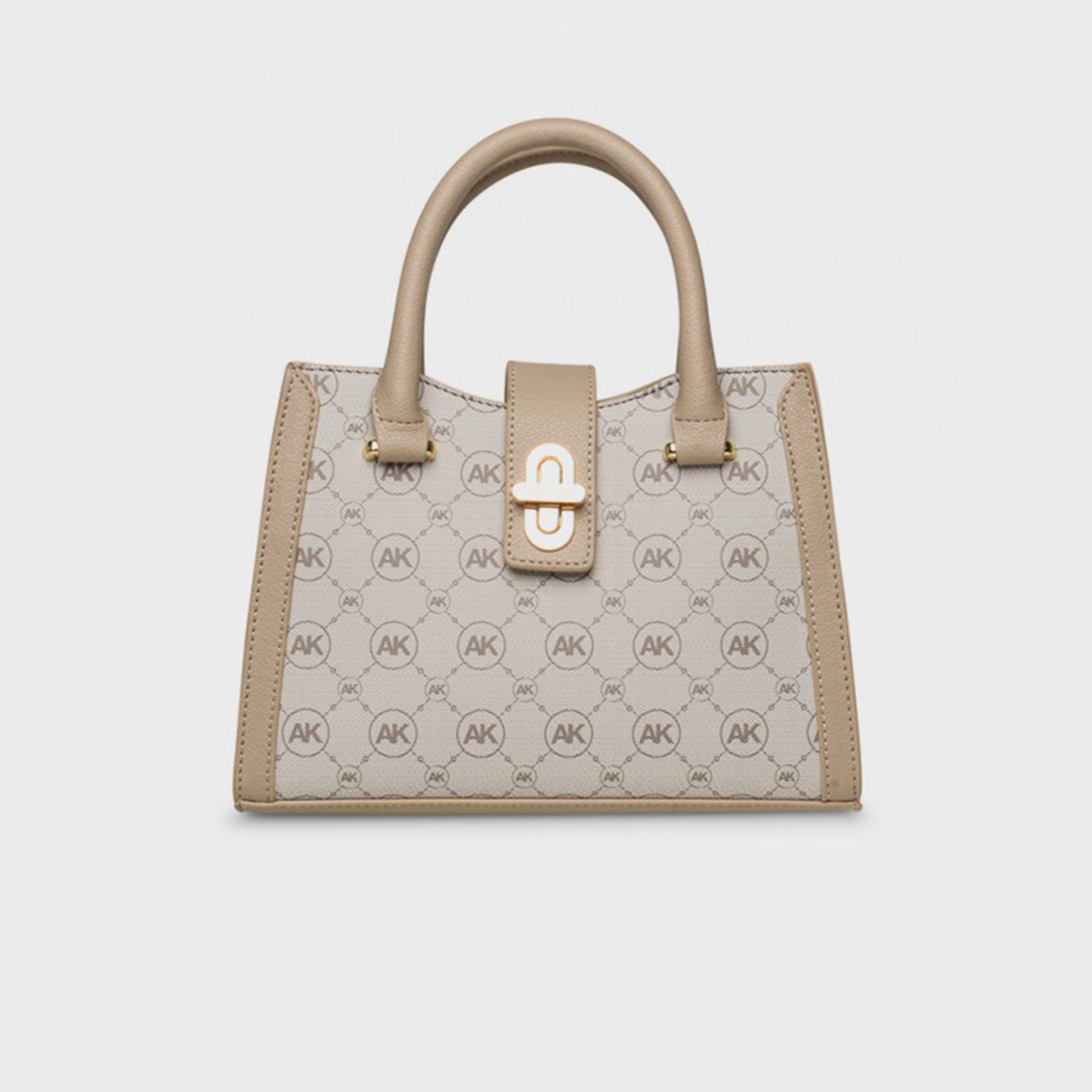 Anne Klein Monogram Double-Handle Satchel Bag with Twist Lock and Detachable Strap-women-bagsandwallets-handbags-image-1
