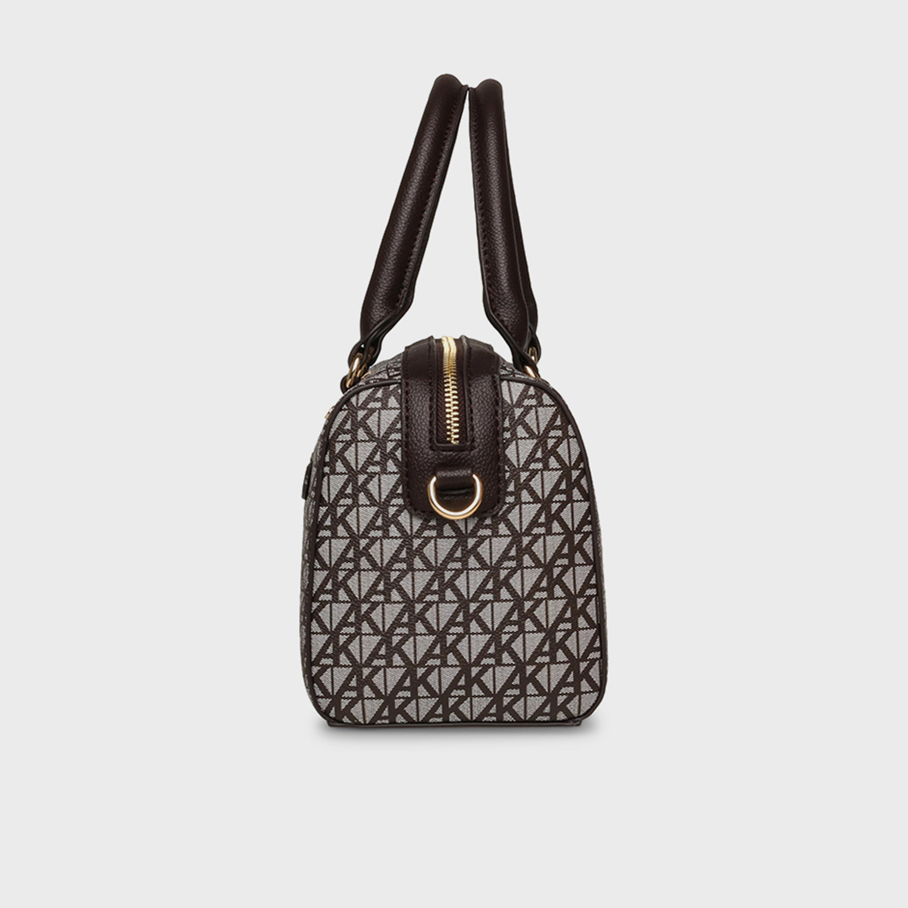 Anne Klein Monogram Double-Handle Satchel Bag with Zipper and Detachable Strap-women-bagsandwallets-handbags-image-3