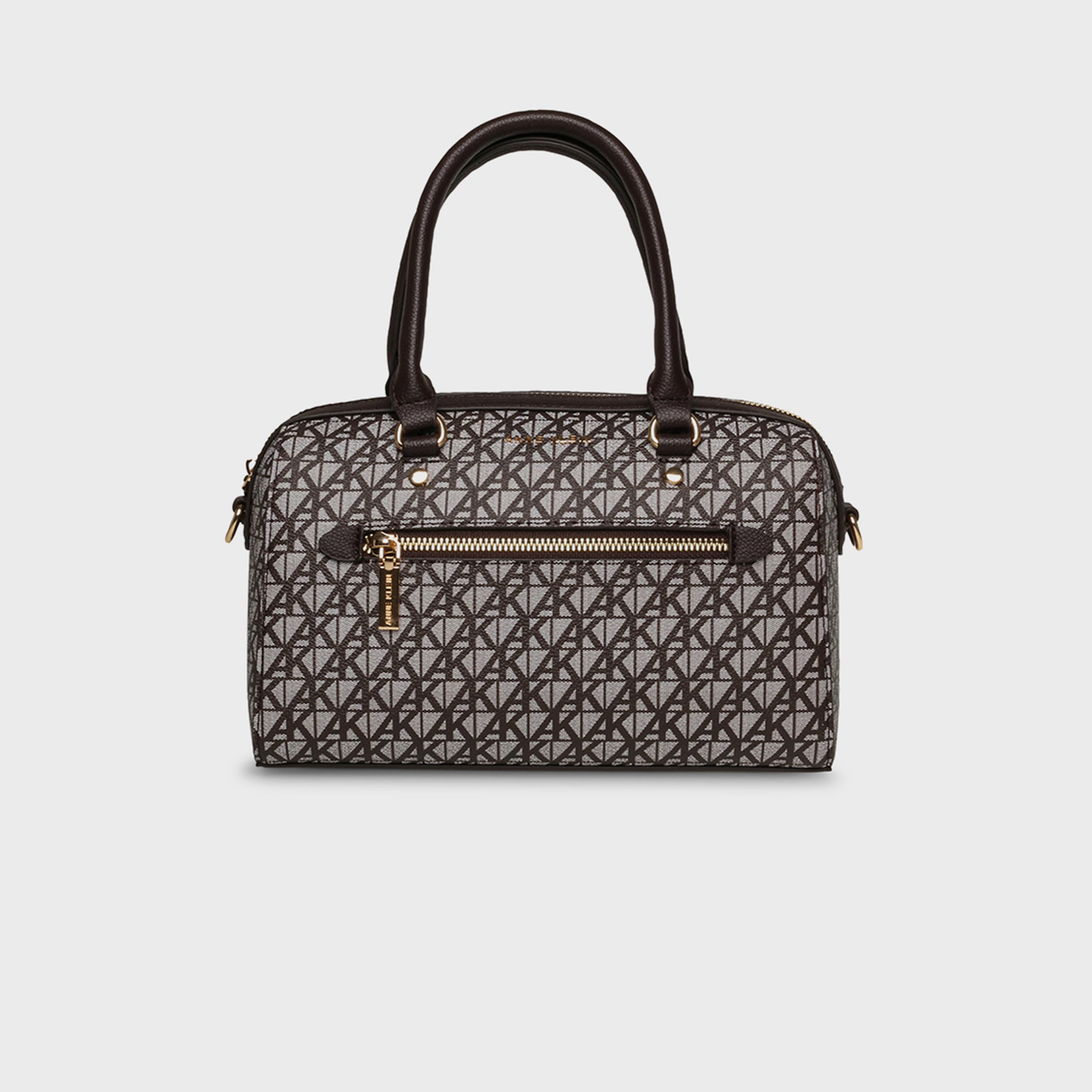 Anne Klein Monogram Double-Handle Satchel Bag with Zipper and Detachable Strap-women-bagsandwallets-handbags-image-4