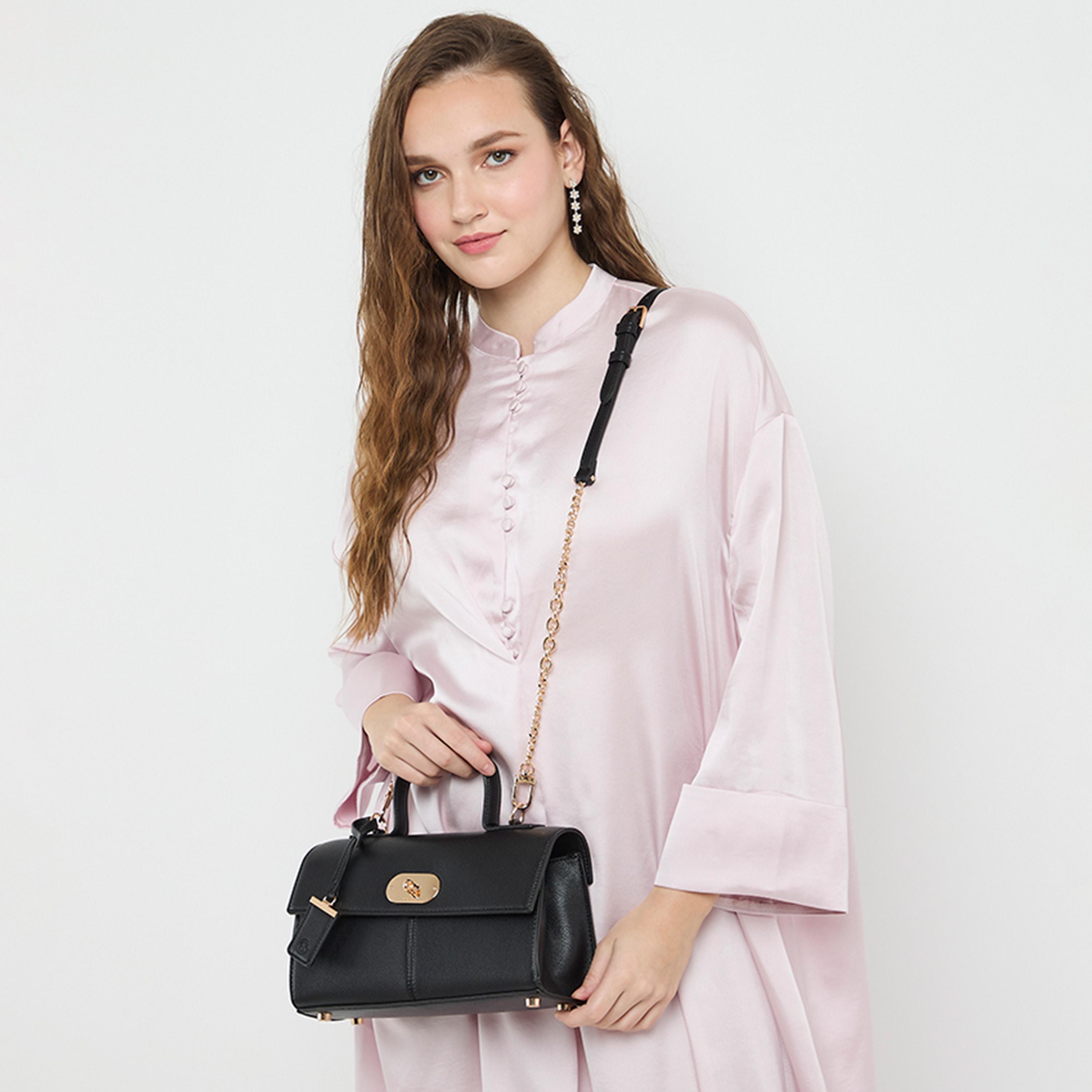 آن كلين - شنطة يد مزينة بمقبض علوي وقفل دوار-women-bagsandwallets-handbags-image-2