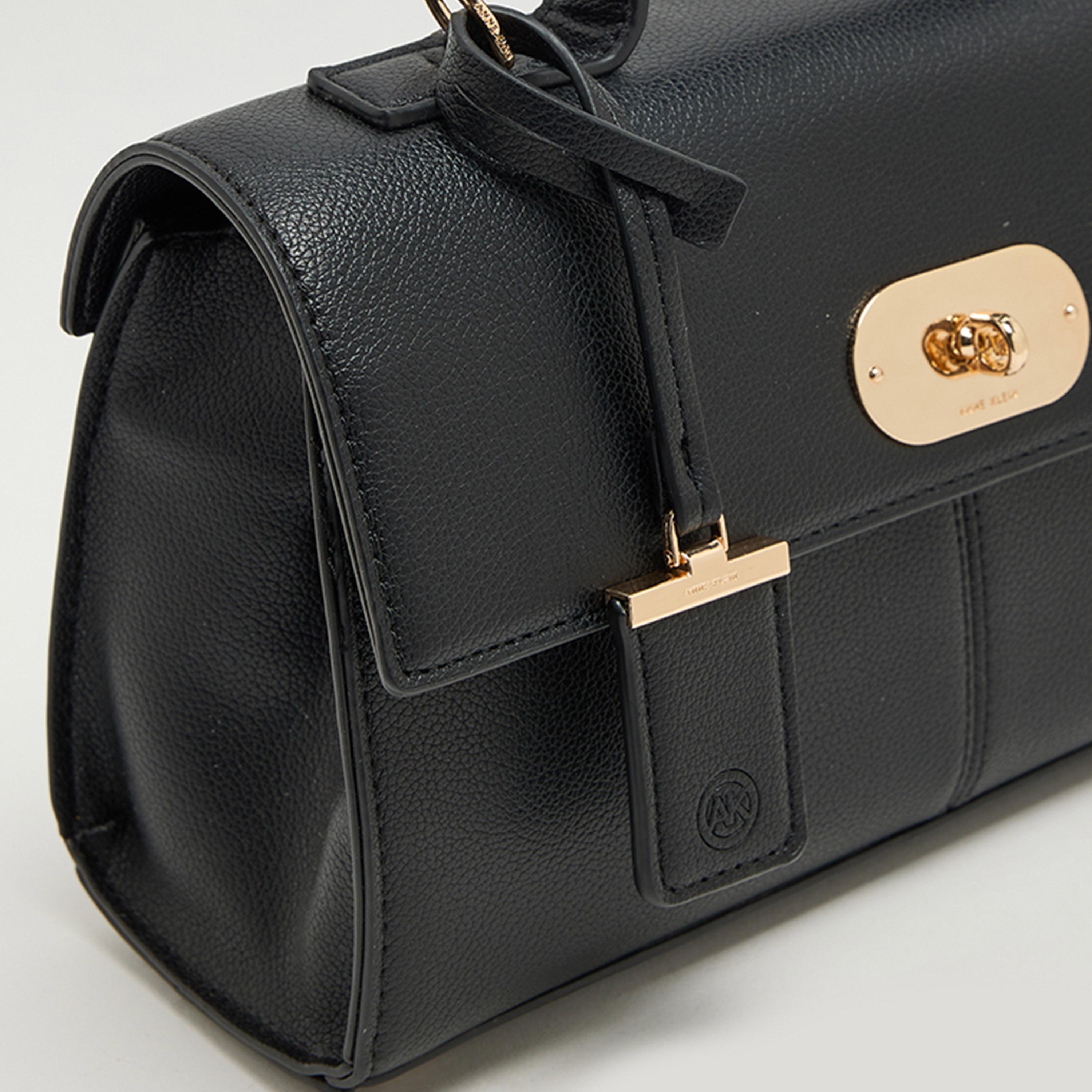 آن كلين - شنطة يد مزينة بمقبض علوي وقفل دوار-women-bagsandwallets-handbags-image-4