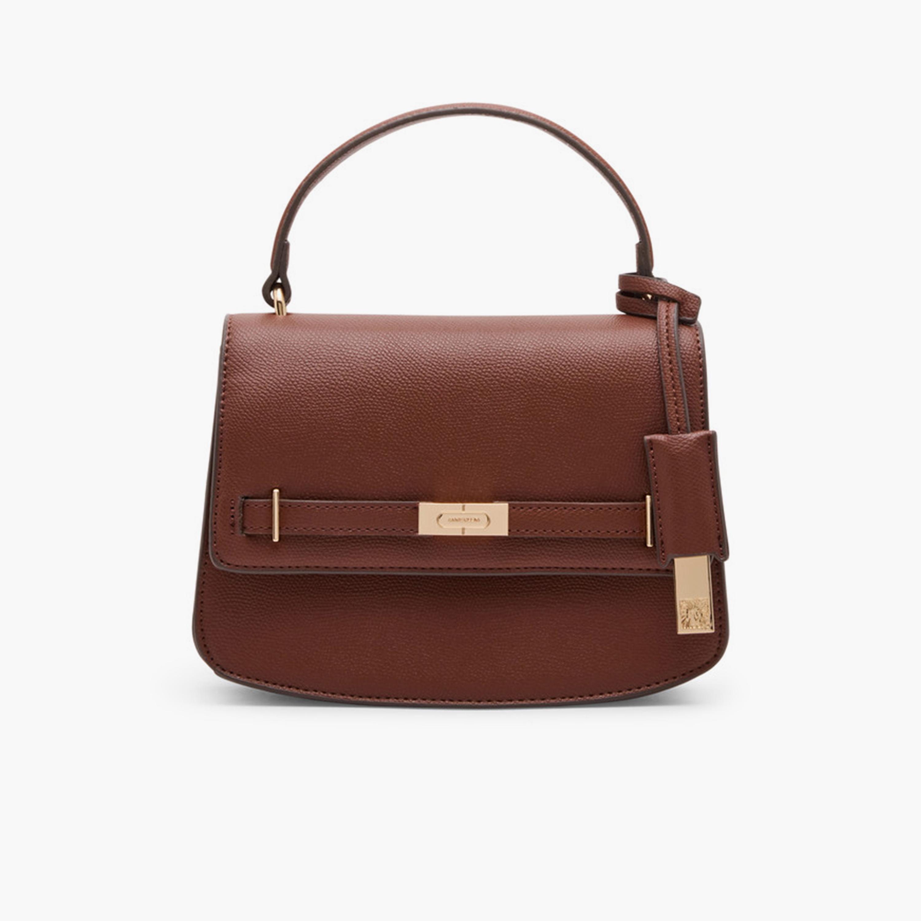 Anne Klein Textured Top-Handle Sling Bag with Flap and Detachable Strap-women-bagsandwallets-handbags-image-1