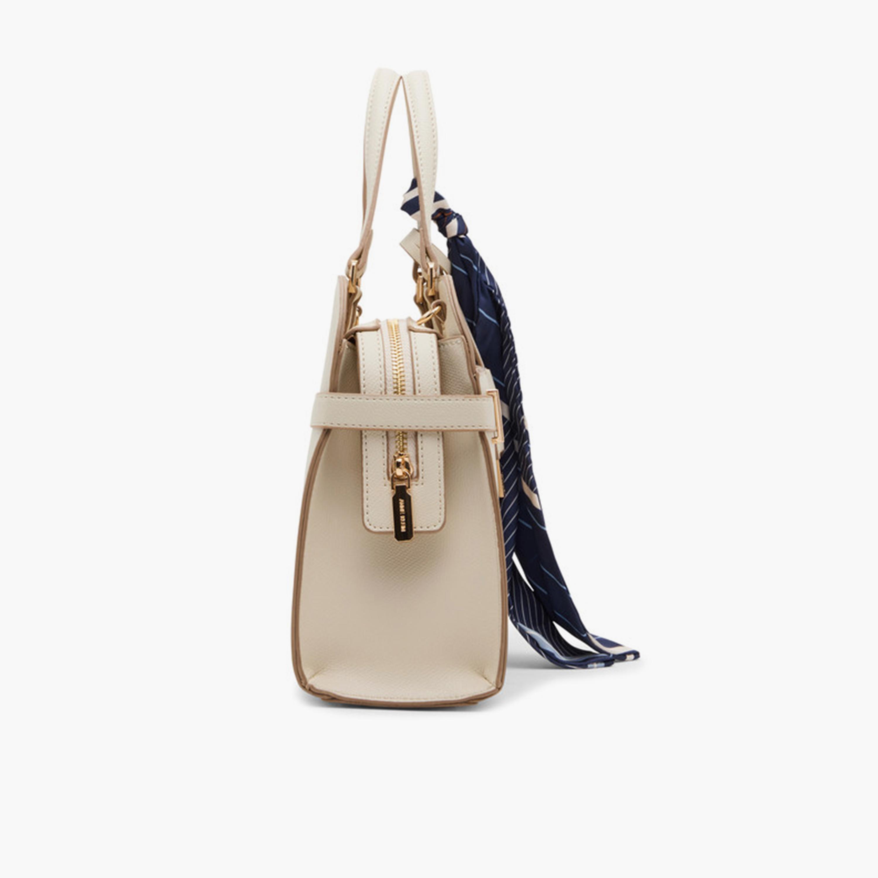 Anne Klein Design Detail Top-Handle Satchel Bag with Zipper and Detachable Strap-women-bagsandwallets-handbags-image-4