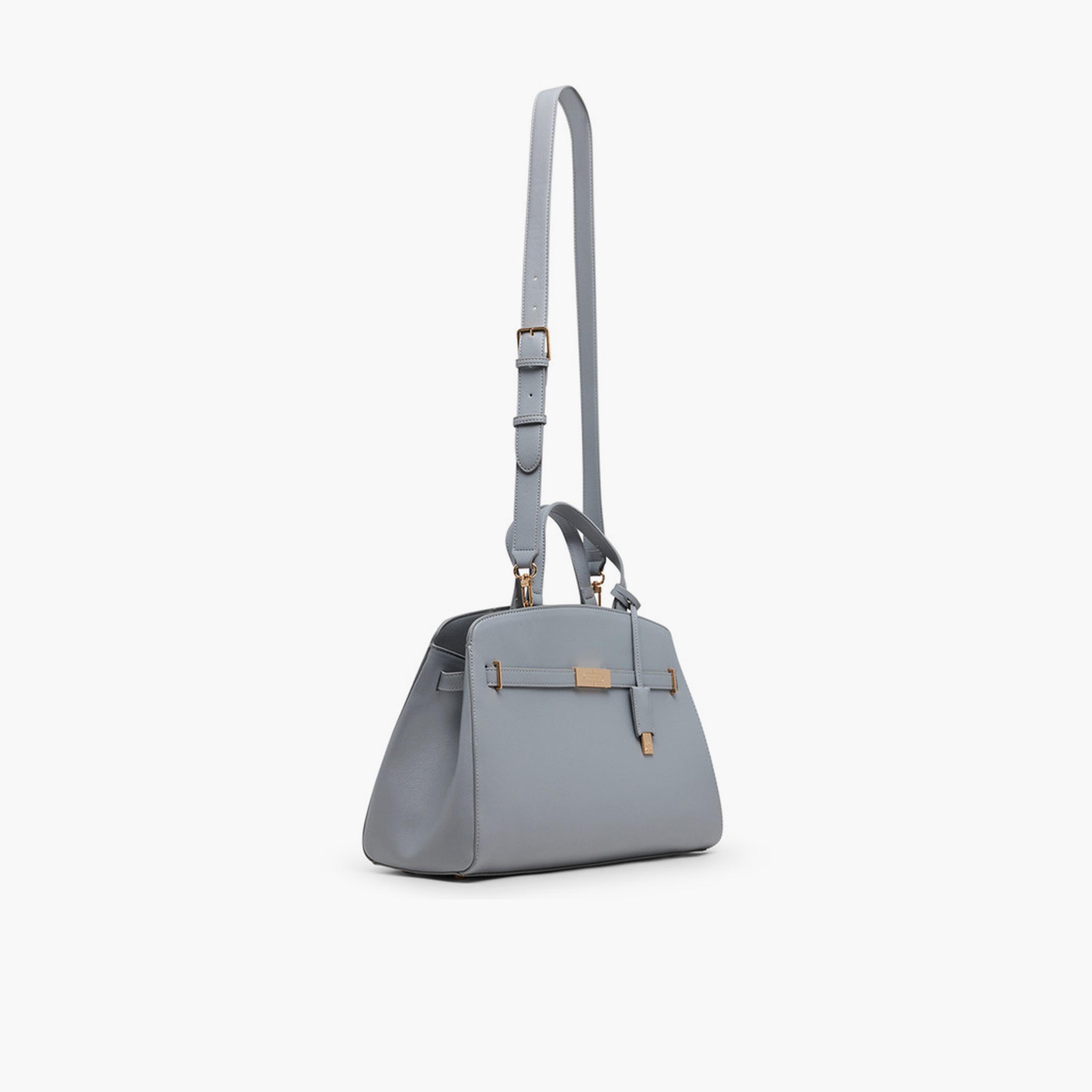 Anne Klein Textured Top-Handle Satchel Bag with Twist Lock and Detachable Strap-women-bagsandwallets-handbags-image-2