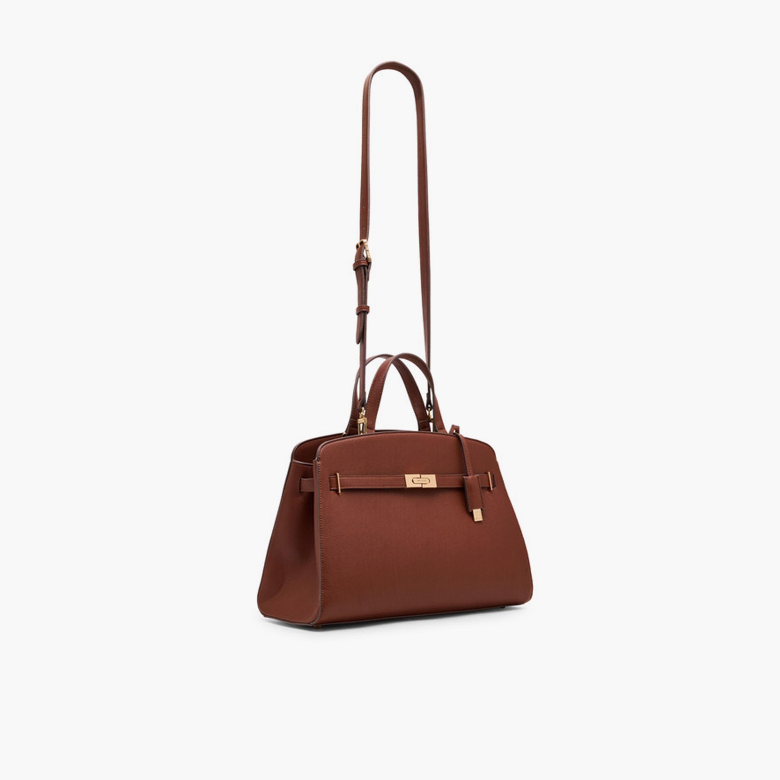 Anne Klein Textured Top-Handle Satchel Bag with Twist Lock and Detachable Strap-women-bagsandwallets-handbags-image-2