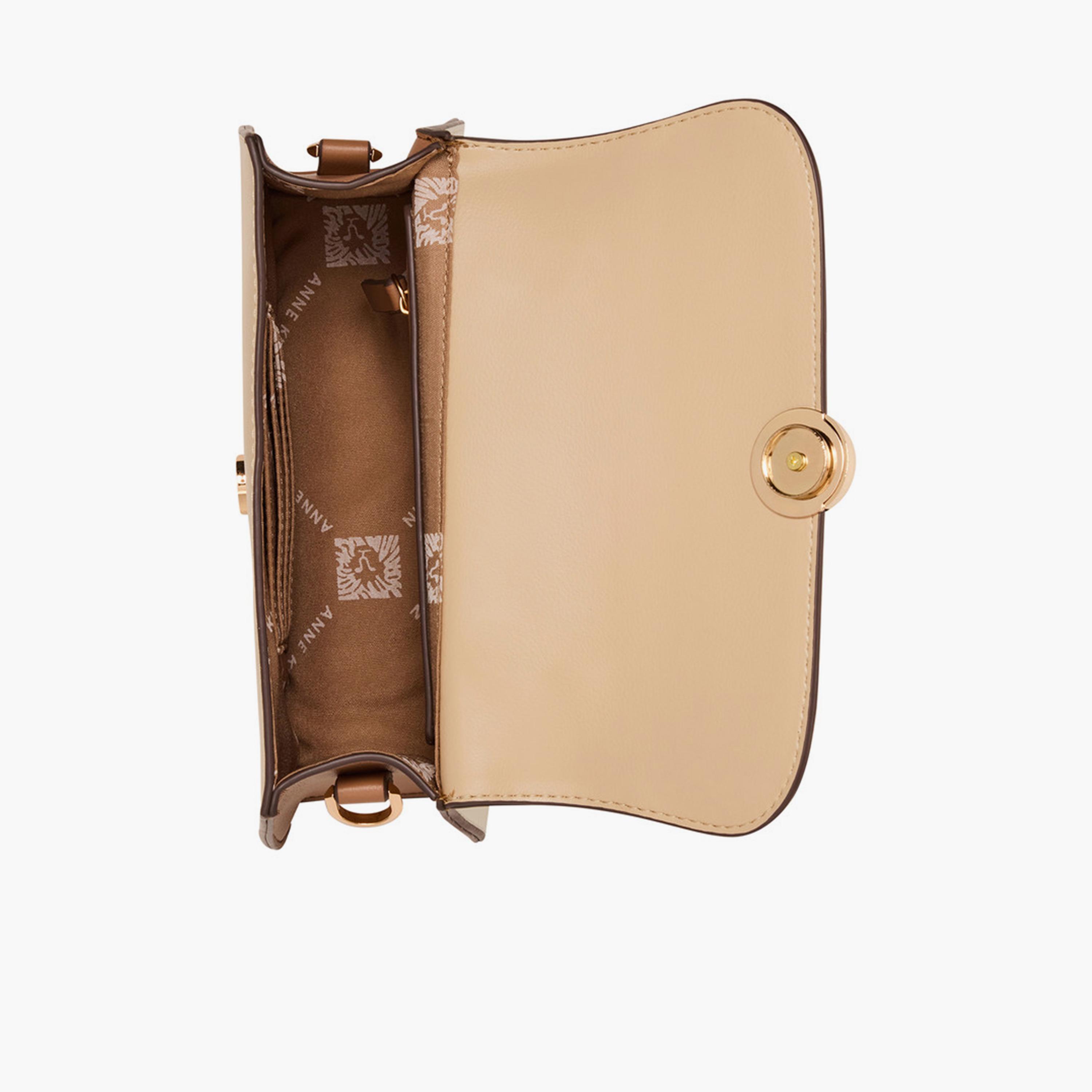 آن كلين - شنطة كتف بمقبض علوي وغطاء وحزام قابل للإزالة، بتصميم كتل الألوان-women-bagsandwallets-handbags-image-4