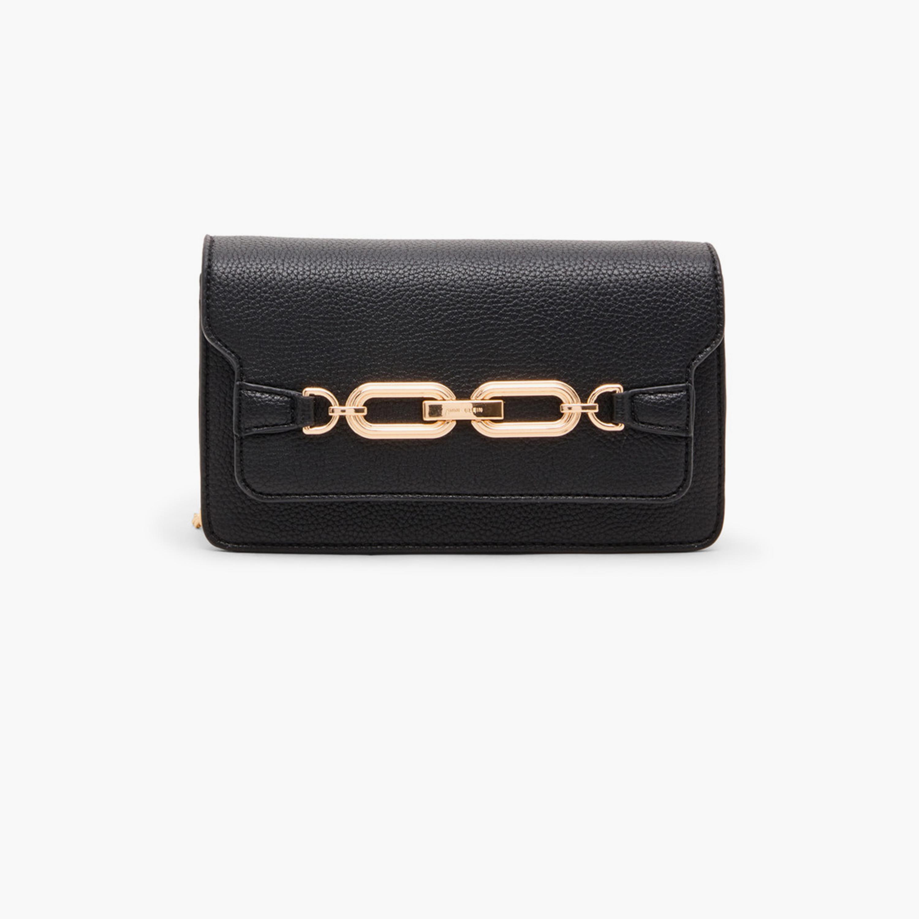 Anne Klein Textured Crossbody Bag with Flap and Chain Strap-women-bagsandwallets-handbags-image-1