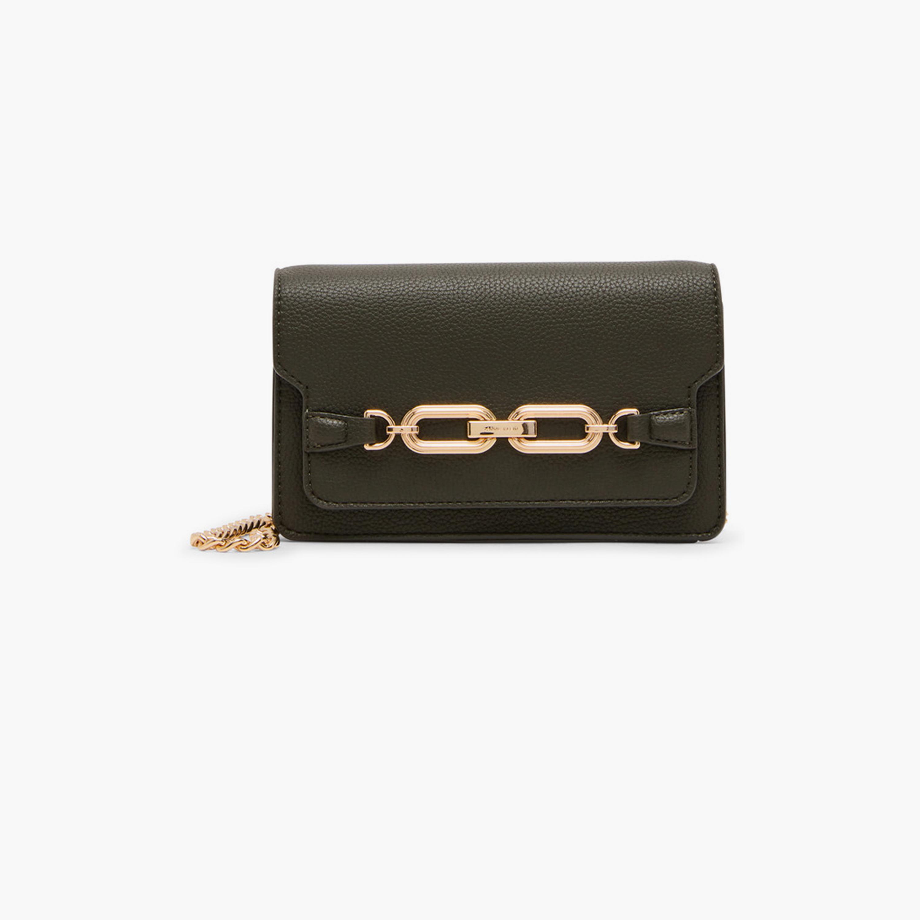 Anne Klein Textured Crossbody Bag with Flap and Chain Strap-women-bagsandwallets-handbags-image-1