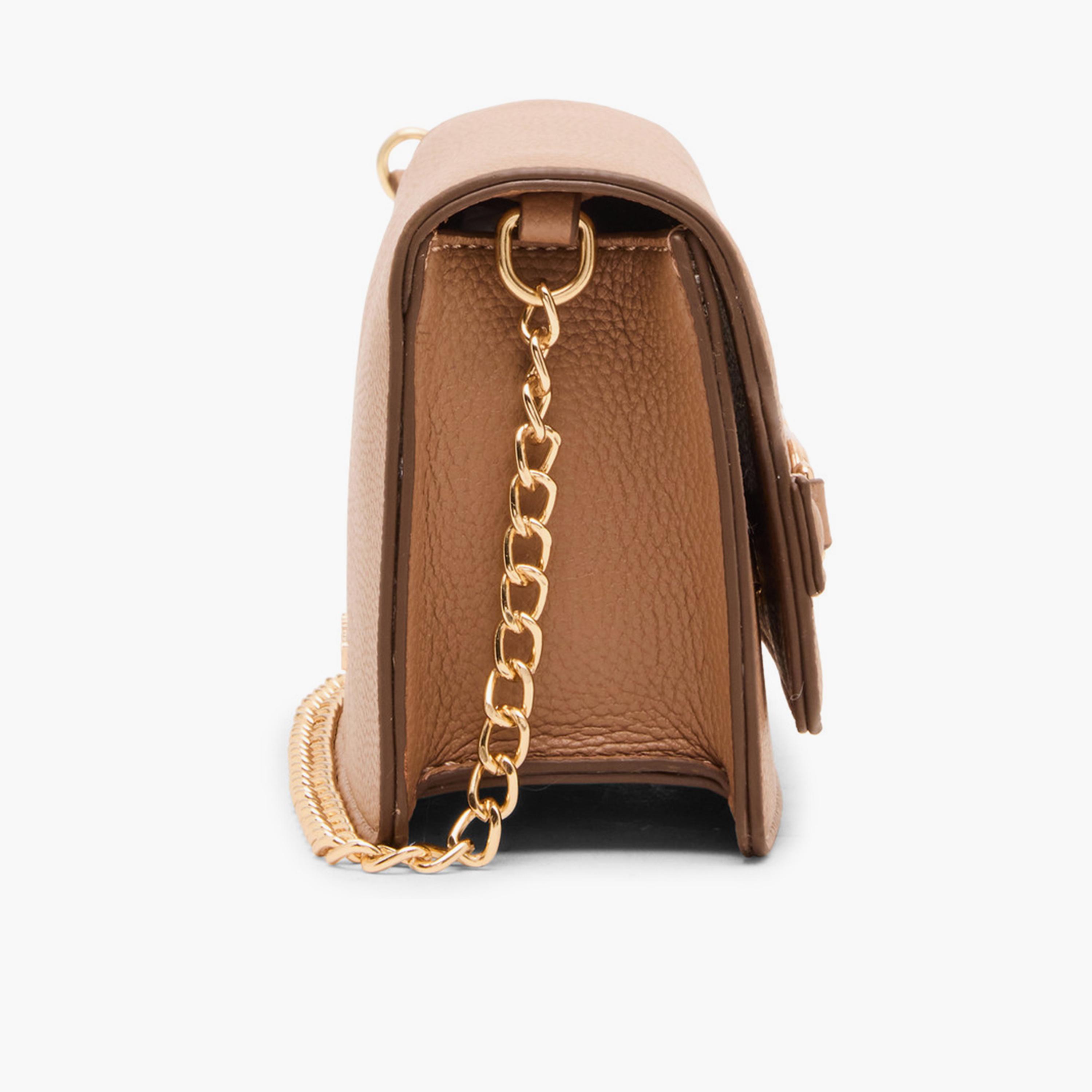 Anne Klein Textured Crossbody Bag with Flap and Chain Strap-women-bagsandwallets-handbags-image-4