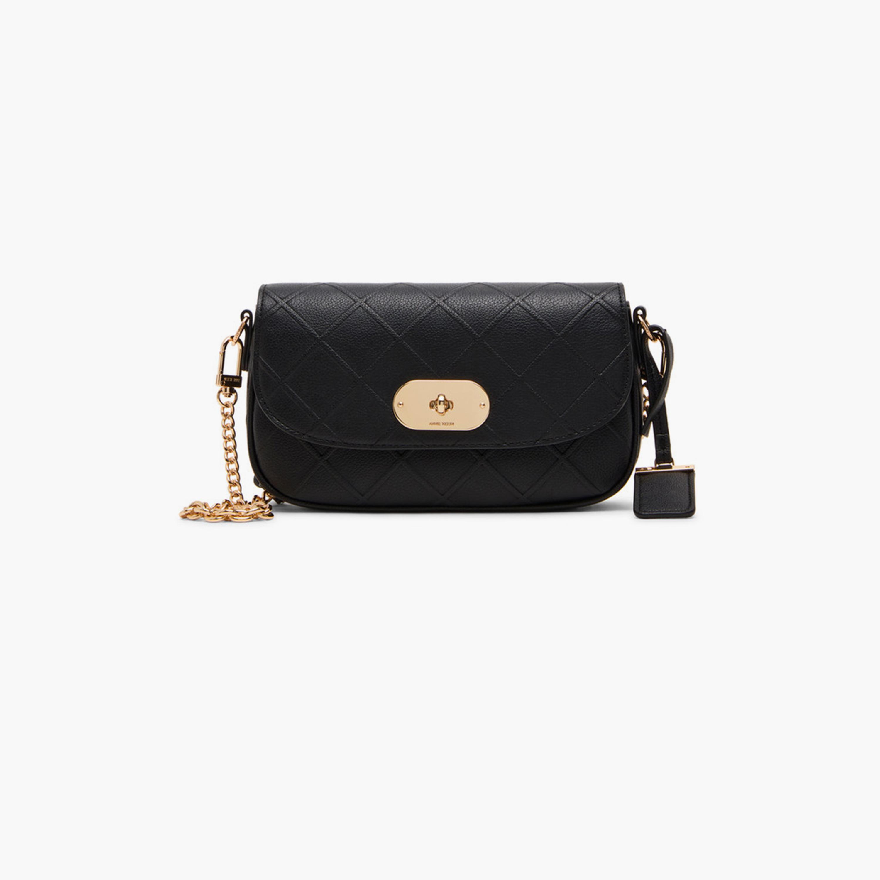 Anne Klein Textured Sling Bag with Twist Lock and Detachable Strap-women-bagsandwallets-handbags-image-1