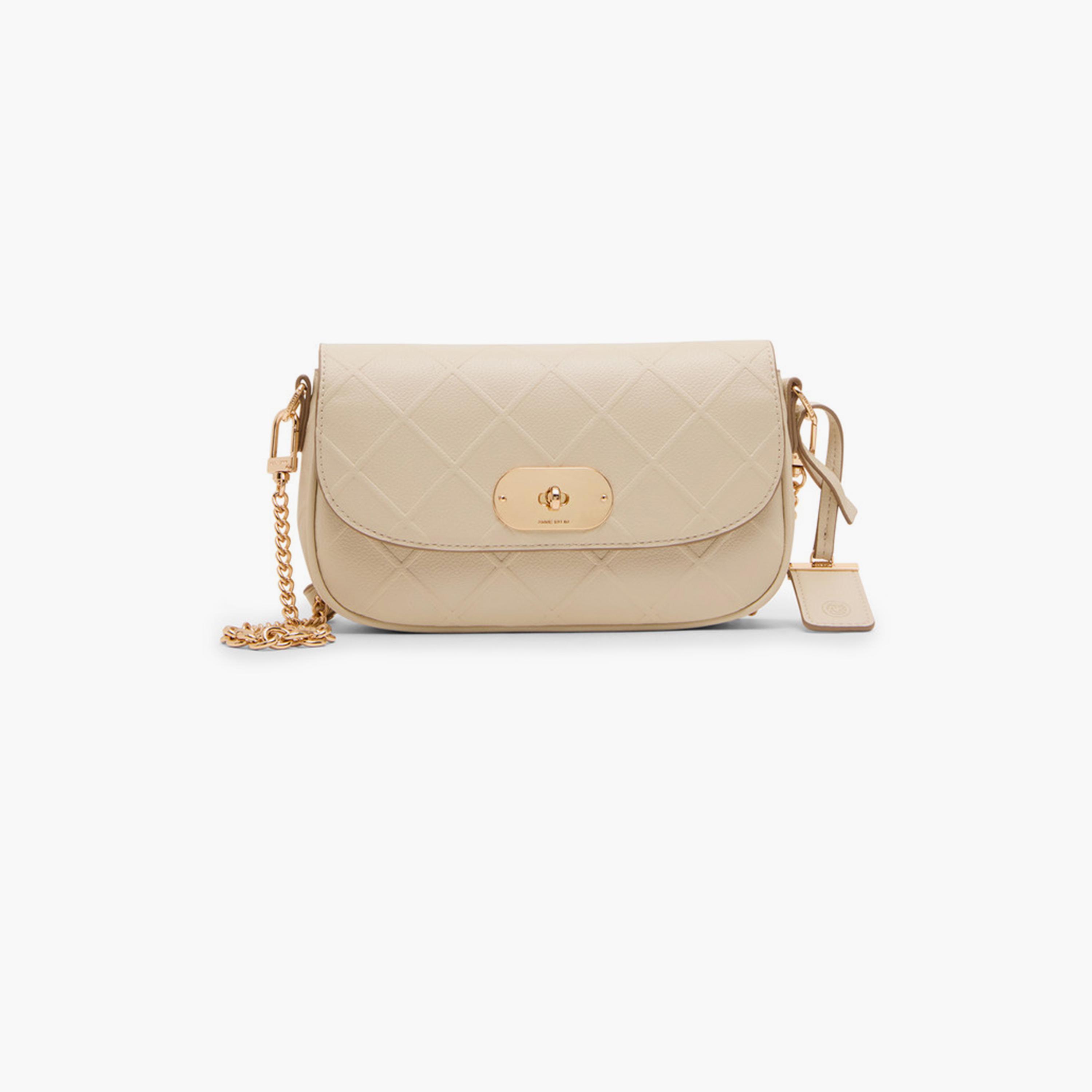 Anne Klein Textured Sling Bag with Twist Lock and Detachable Strap-women-bagsandwallets-handbags-image-1