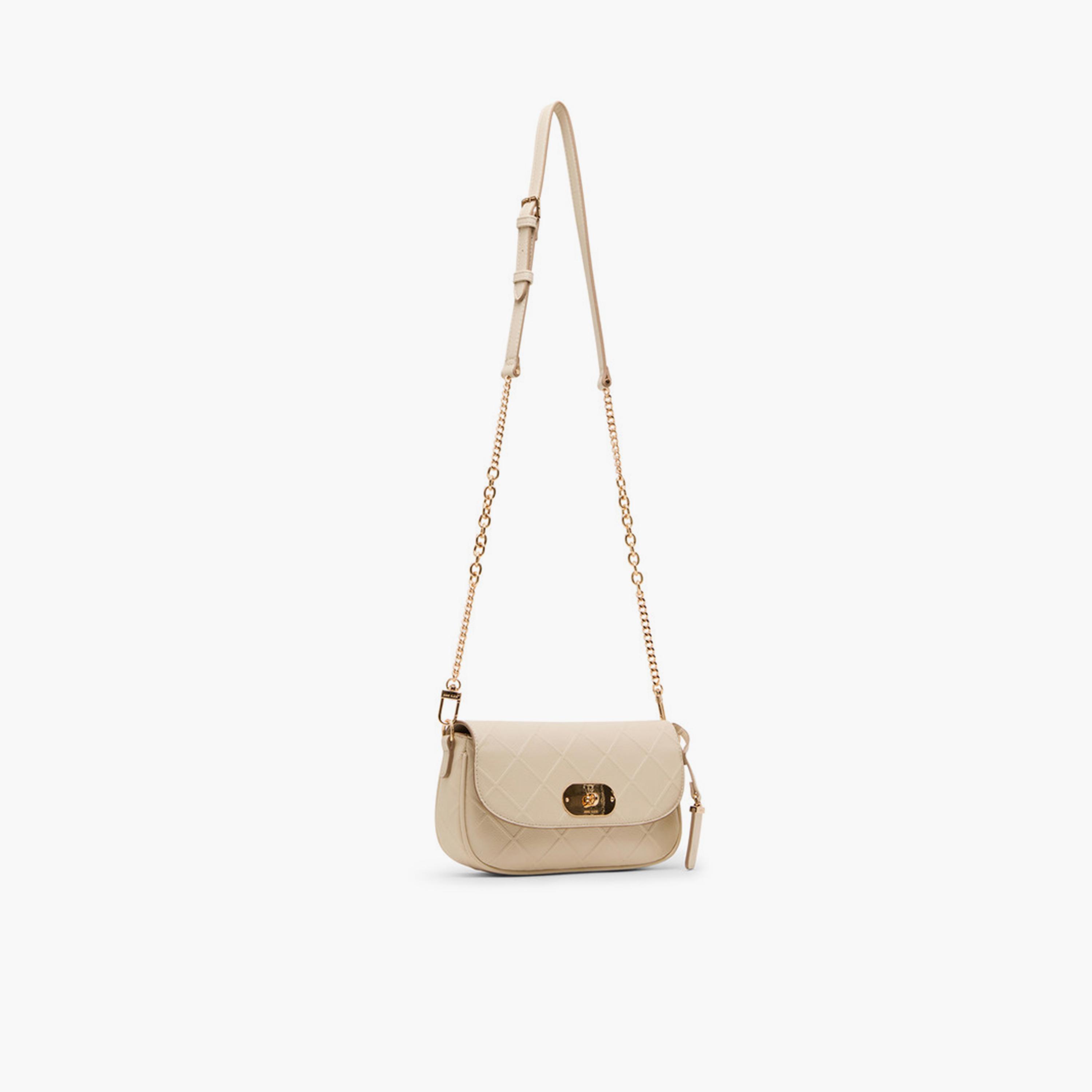 Anne Klein Textured Sling Bag with Twist Lock and Detachable Strap-women-bagsandwallets-handbags-image-4