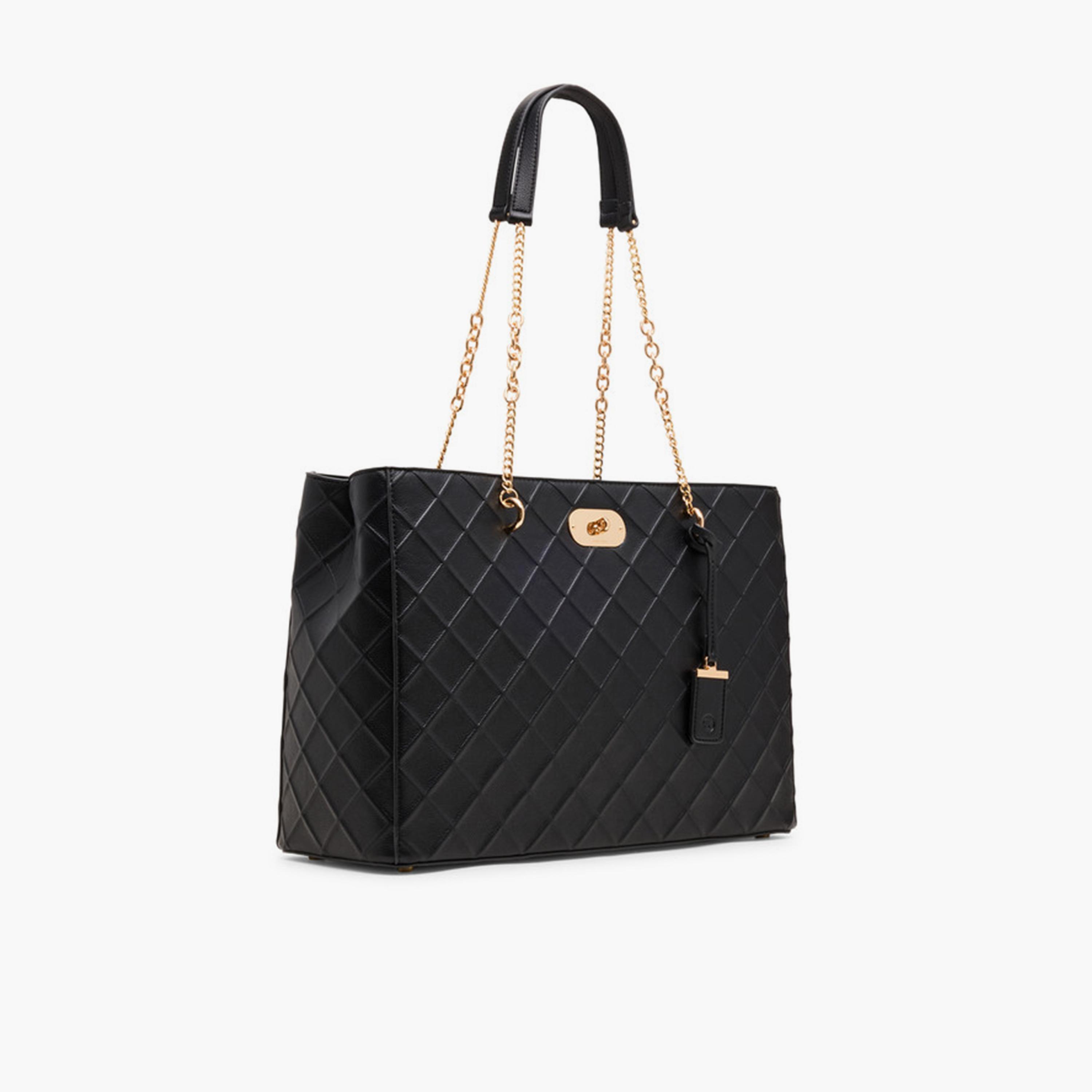 آن كلين - شنطة كتف مزدوجة المقبض ذات ملمس مميز وقفل دوار-women-bagsandwallets-handbags-image-2