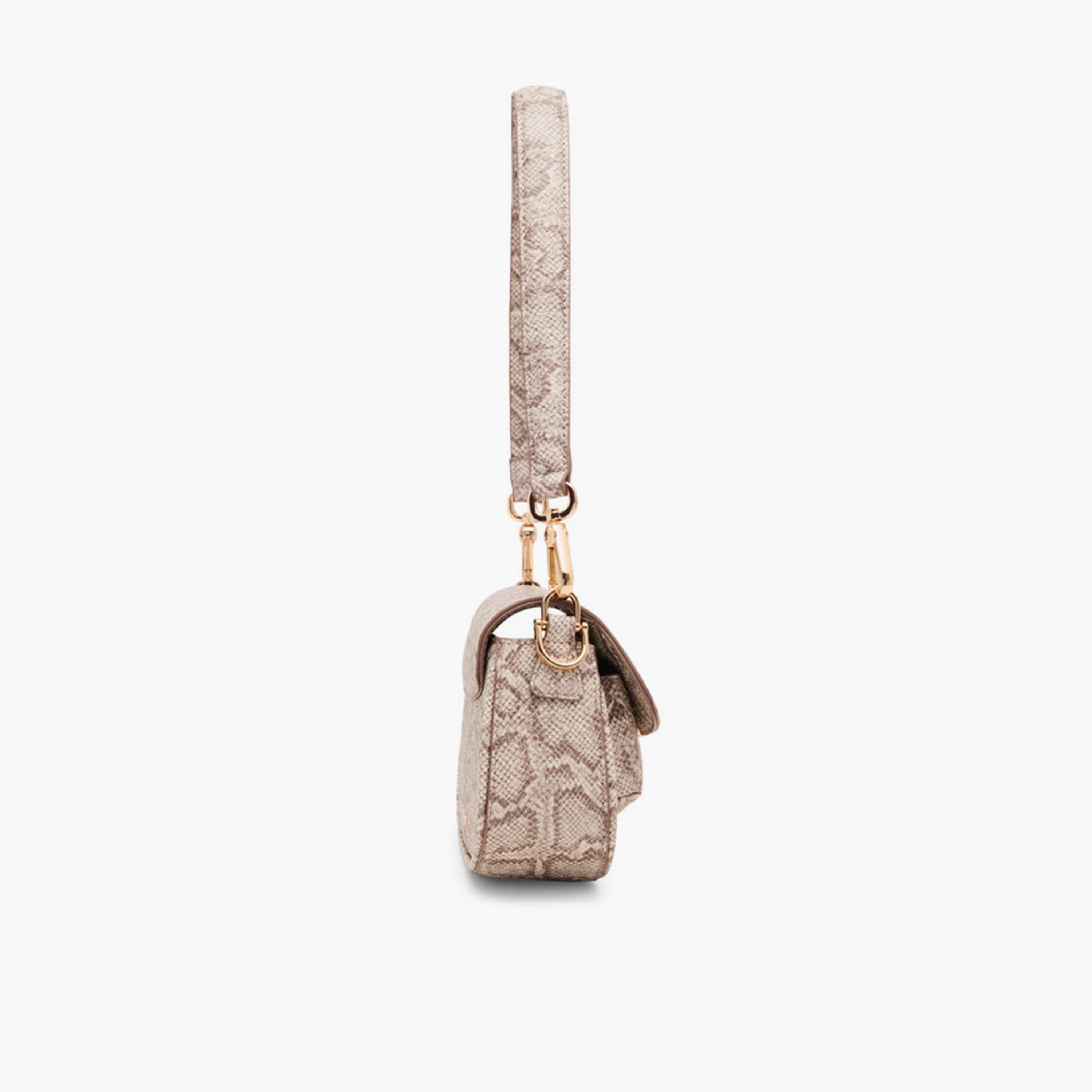 آن كلين - شنطة كتف بنقشة جلد الحيوانات مع غطاء وحزام قابل للإزالة-women-bagsandwallets-handbags-image-2
