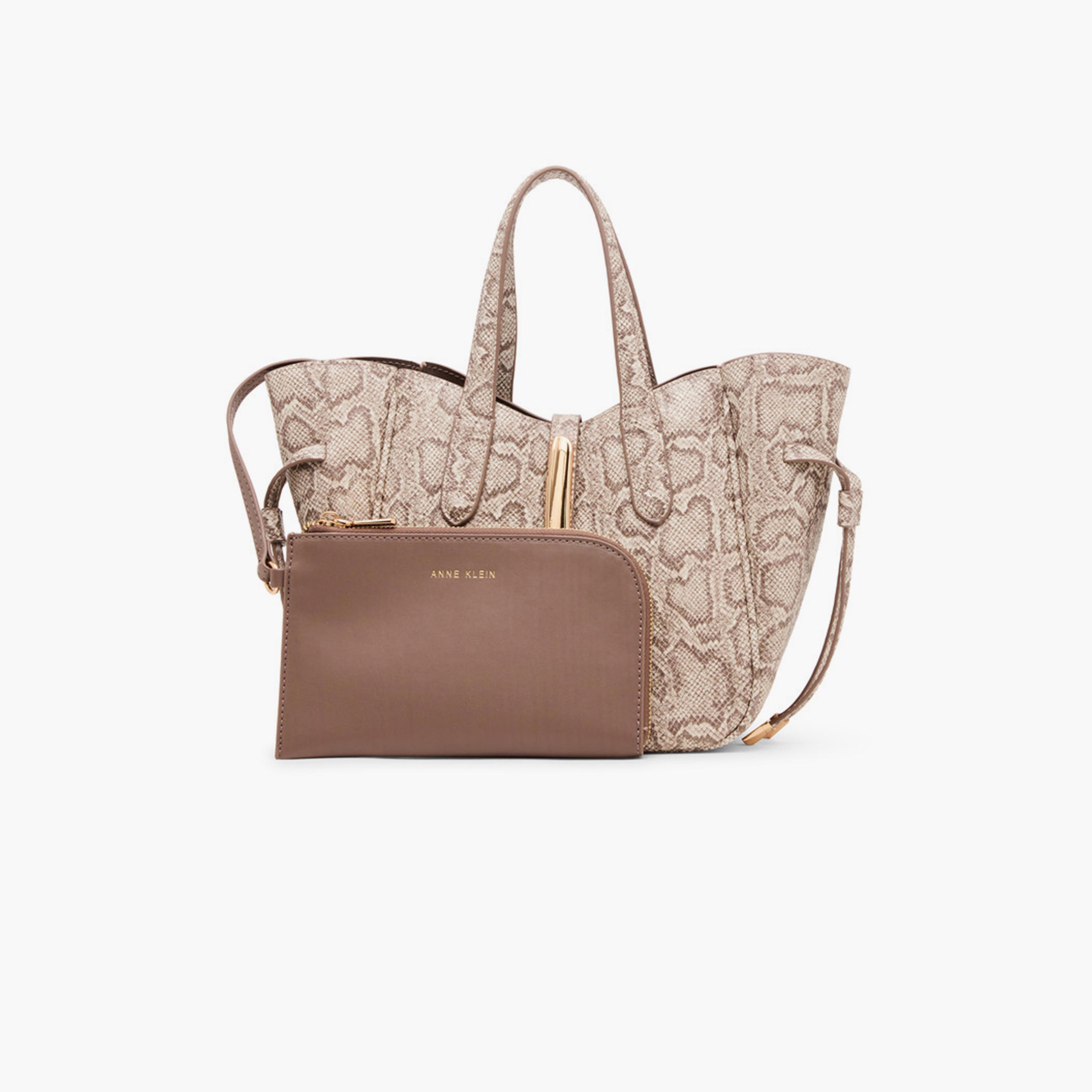 آن كلين - شنطة تسوق بنقشة جلد الحيوانات بمقبضين وإغلاق مغناطيسي-women-bagsandwallets-handbags-image-1