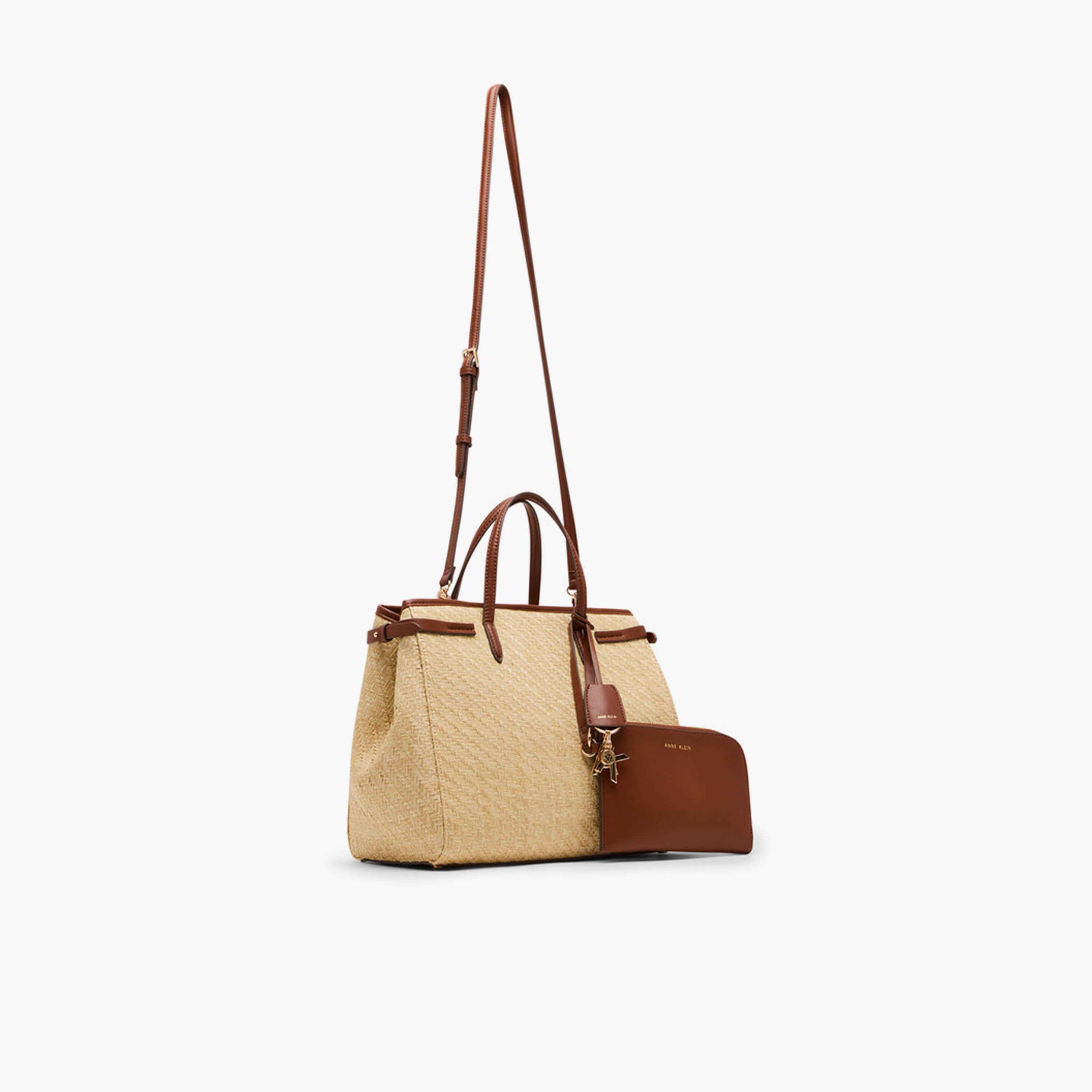 Anne Klein Textured Top-Handle Satchel Bag with Magnetic Closure and Detachable Strap-women-bagsandwallets-handbags-image-1