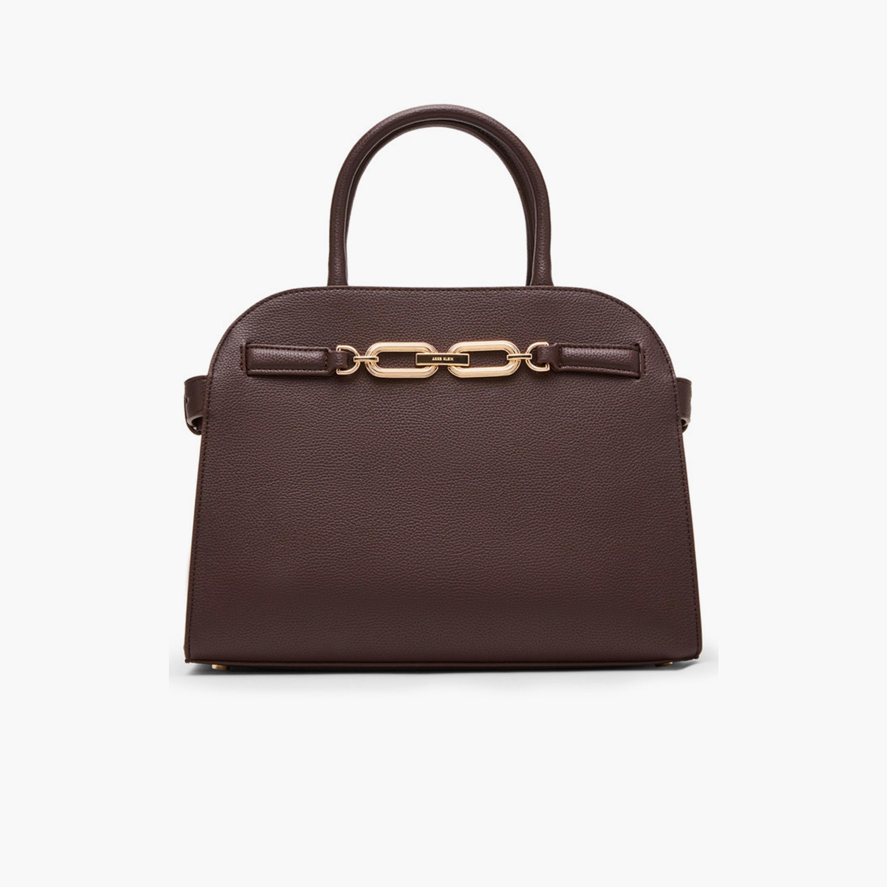 Anne Klein Textured Top-Handle Satchel Bag with Magnetic Closure and Detachable Strap-women-bagsandwallets-handbags-image-2