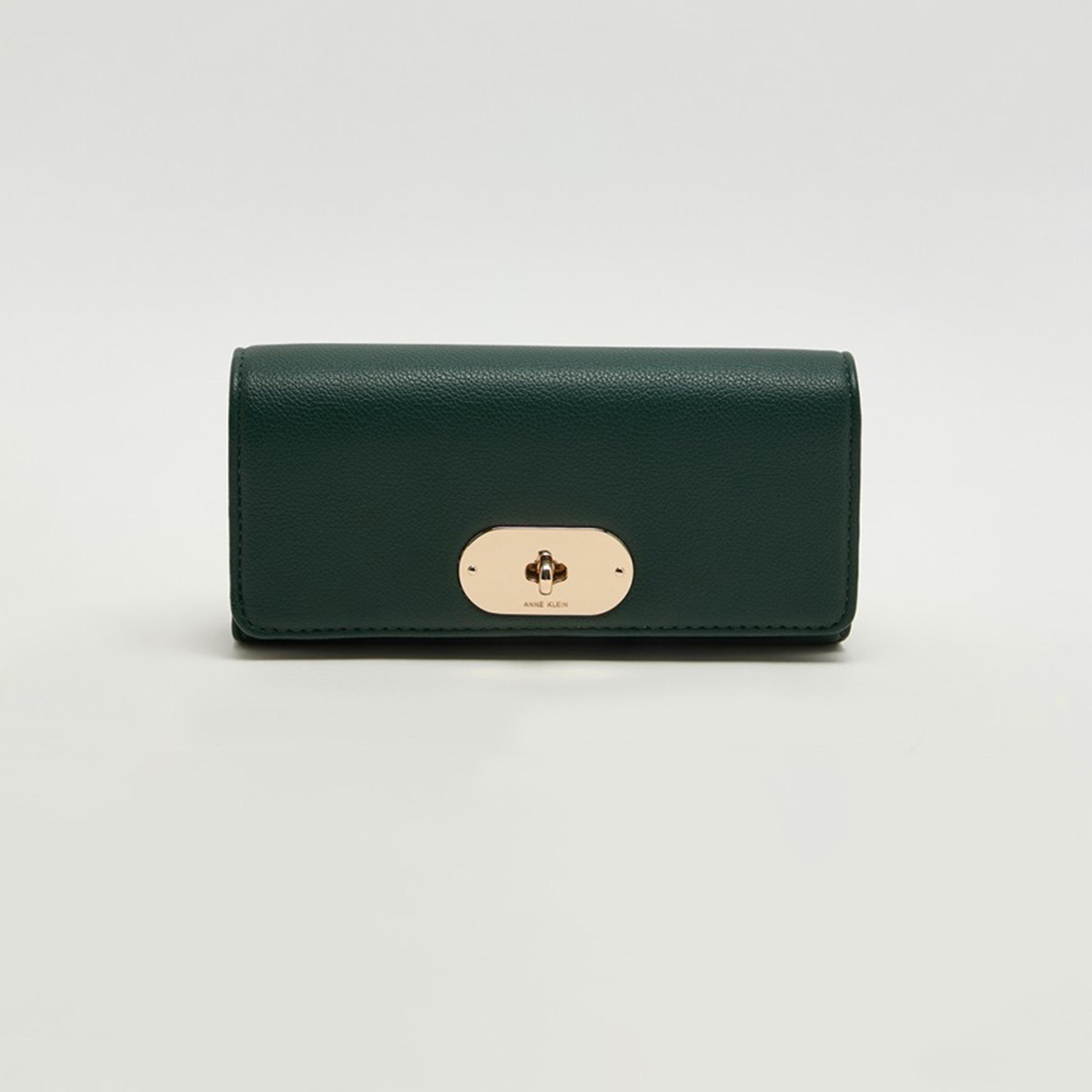 Anne Klein Textured Wallet with Twist Lock-women-bagsandwallets-wallets-image-1