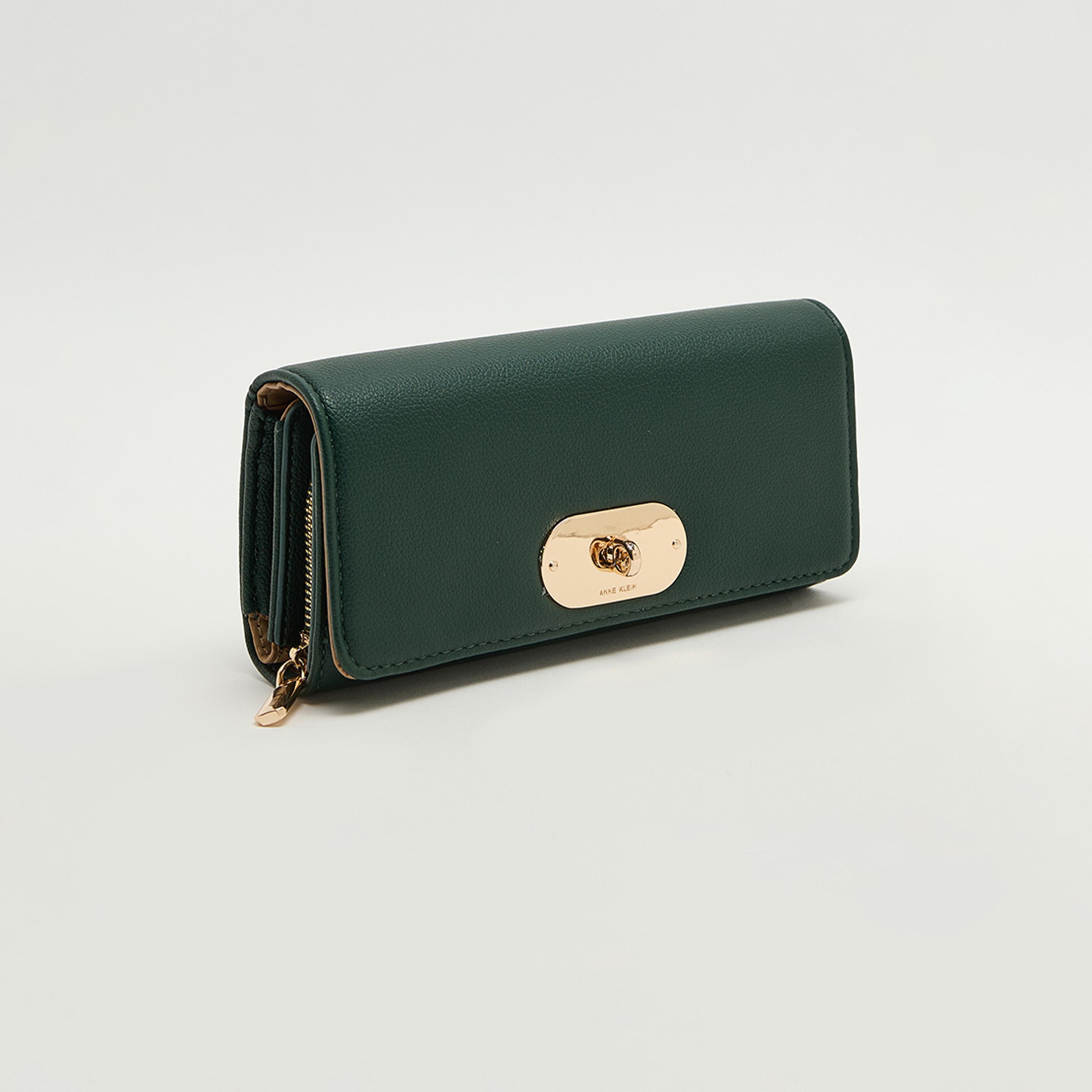Anne Klein Textured Wallet with Twist Lock-women-bagsandwallets-wallets-image-2