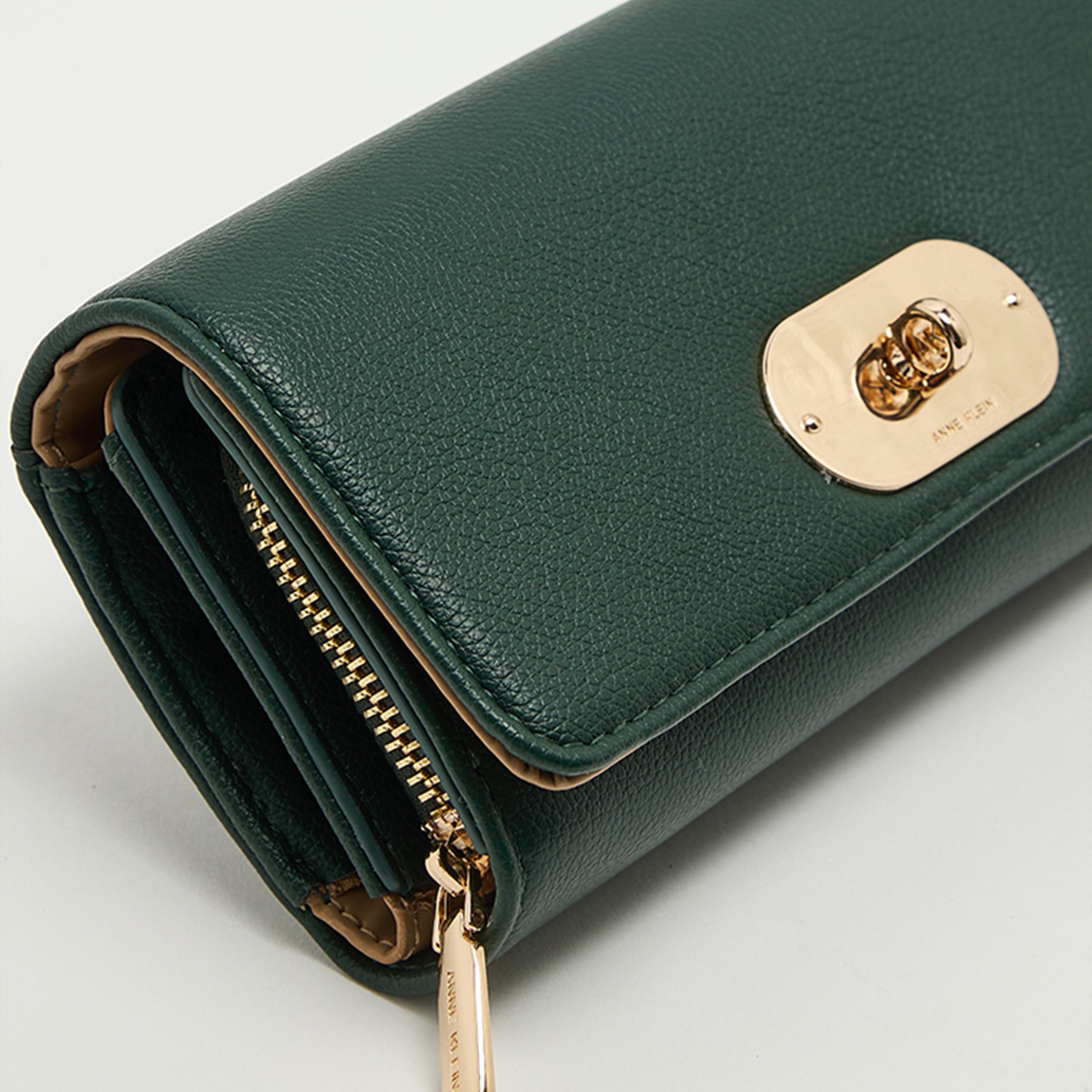 Anne Klein Textured Wallet with Twist Lock-women-bagsandwallets-wallets-image-4