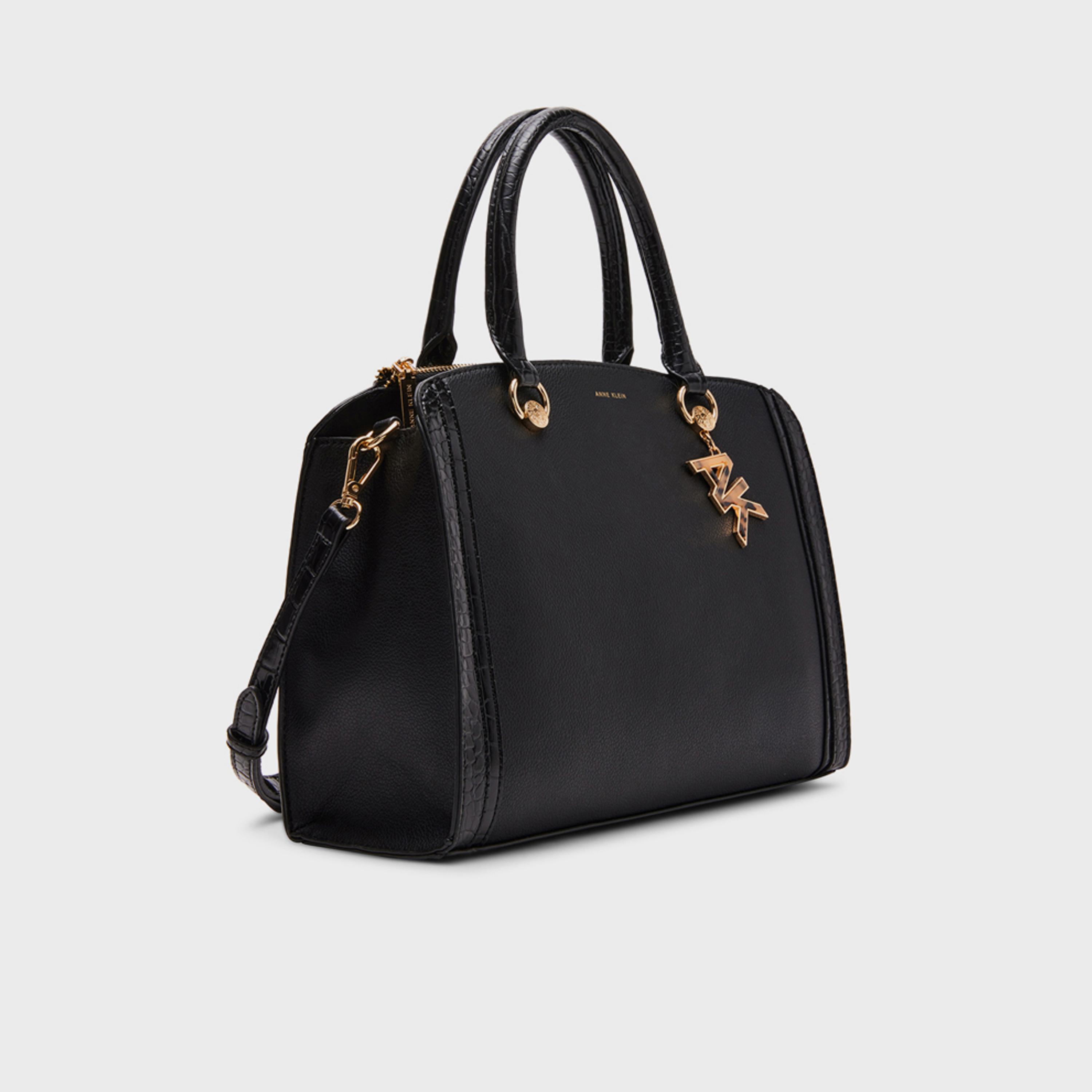 Anne Klein Textured Double-Handle Satchel Bag with Magnetic Closure and Detachable Strap-women-bagsandwallets-handbags-image-2