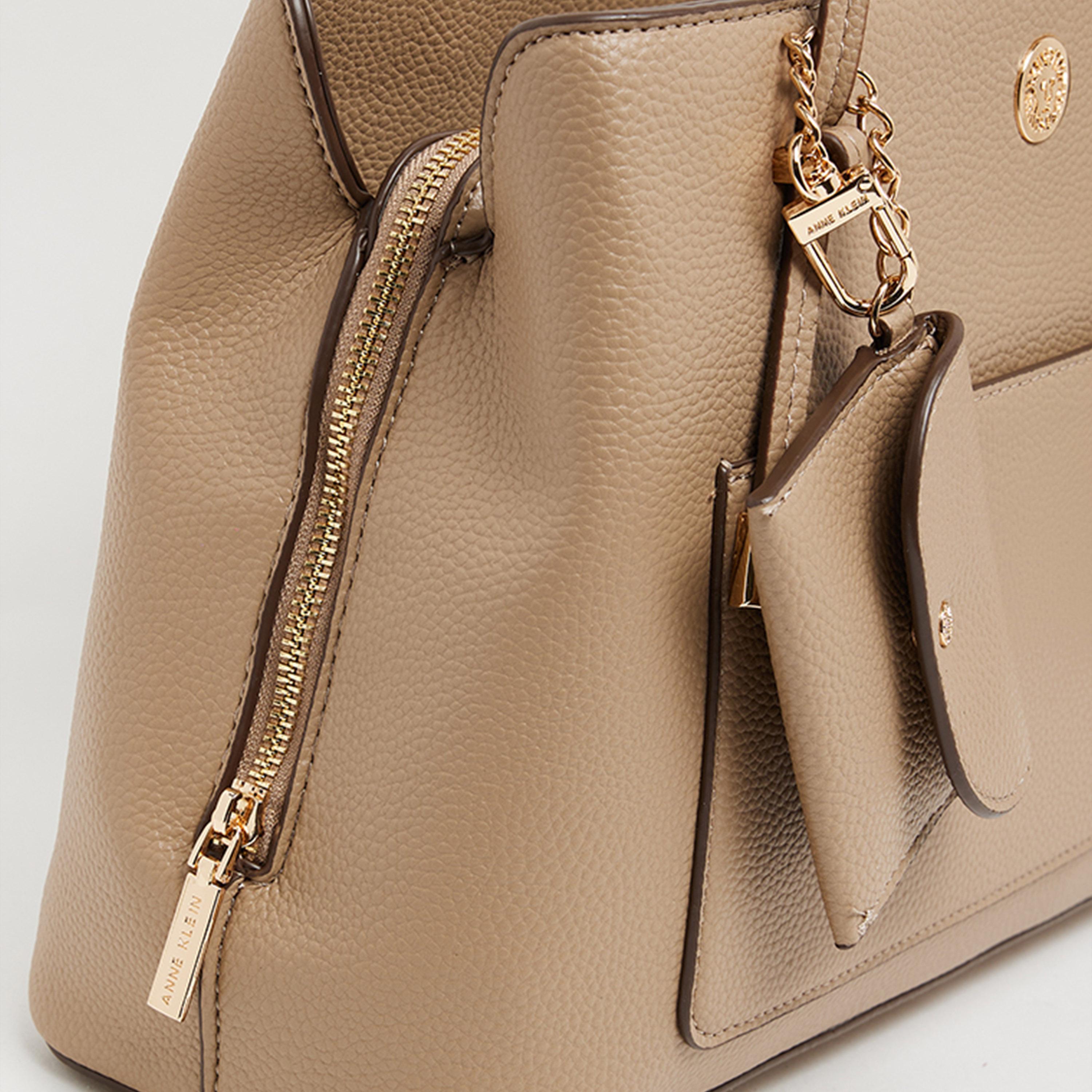 Anne Klein Textured Double-Handle Satchel Bag with Magnetic Closure-women-bagsandwallets-handbags-image-4