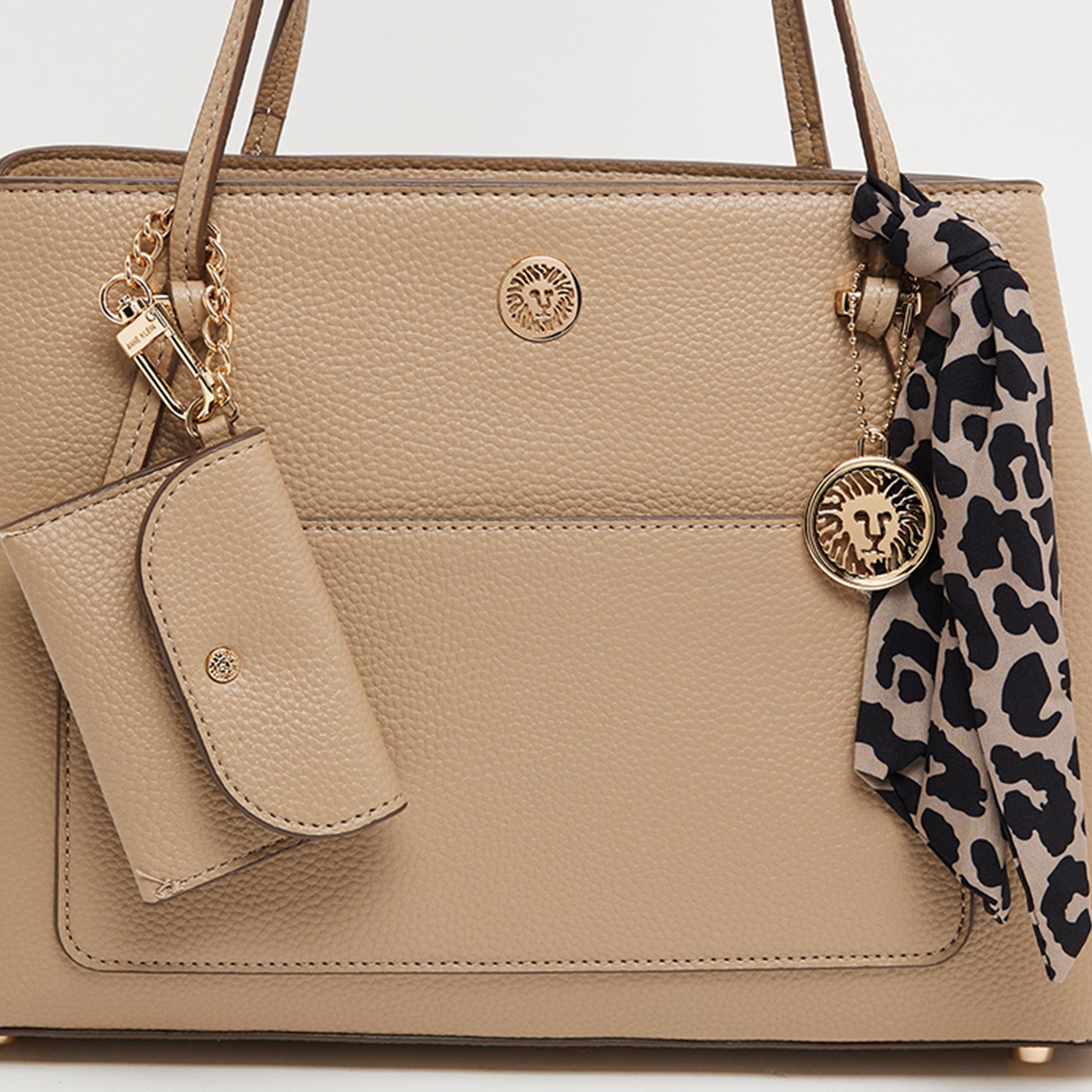 Anne Klein Textured Double-Handle Satchel Bag with Magnetic Closure-women-bagsandwallets-handbags-image-5
