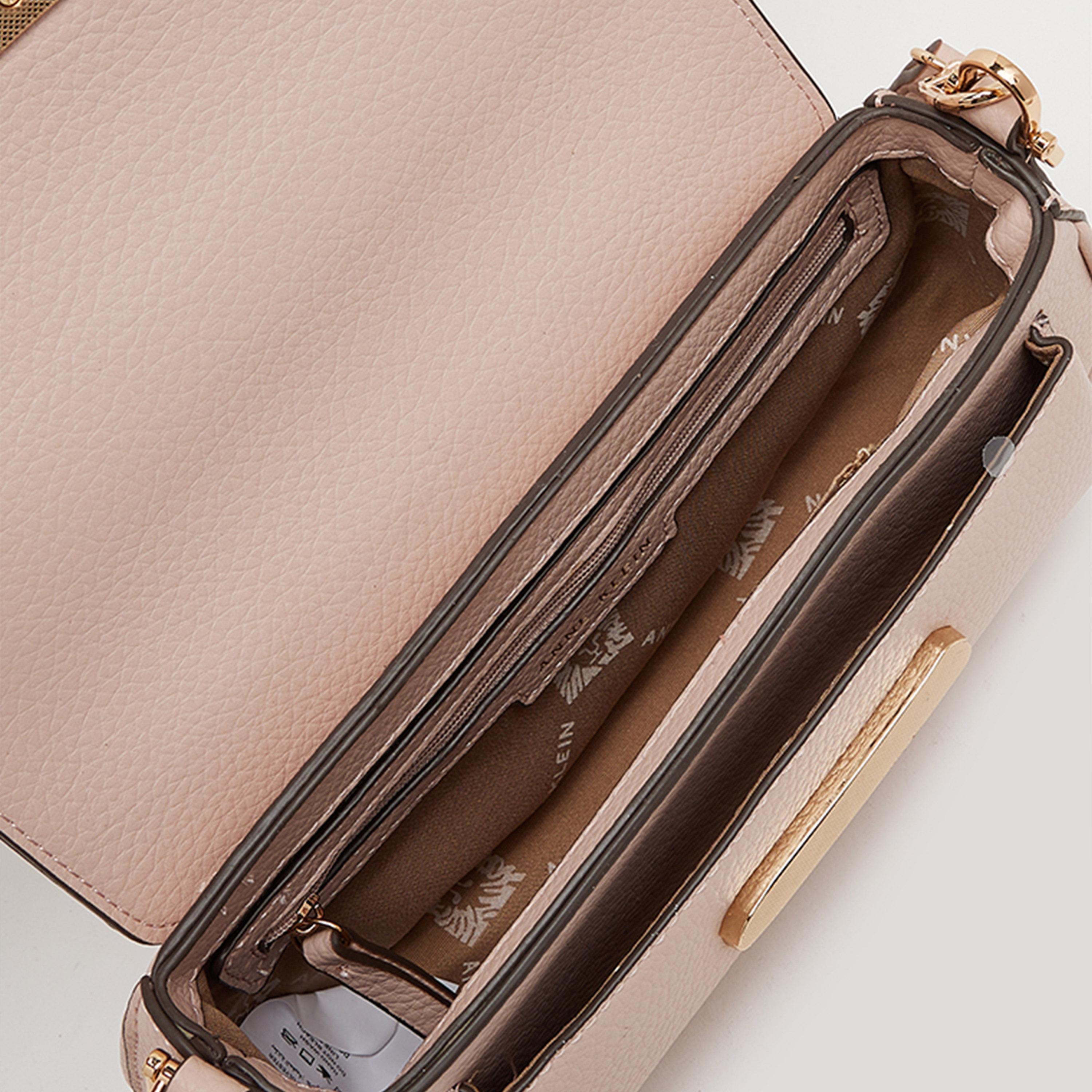 آن كلين - شنطة كتف بمقبض علوي مزخرف وغطاء-women-bagsandwallets-handbags-image-5