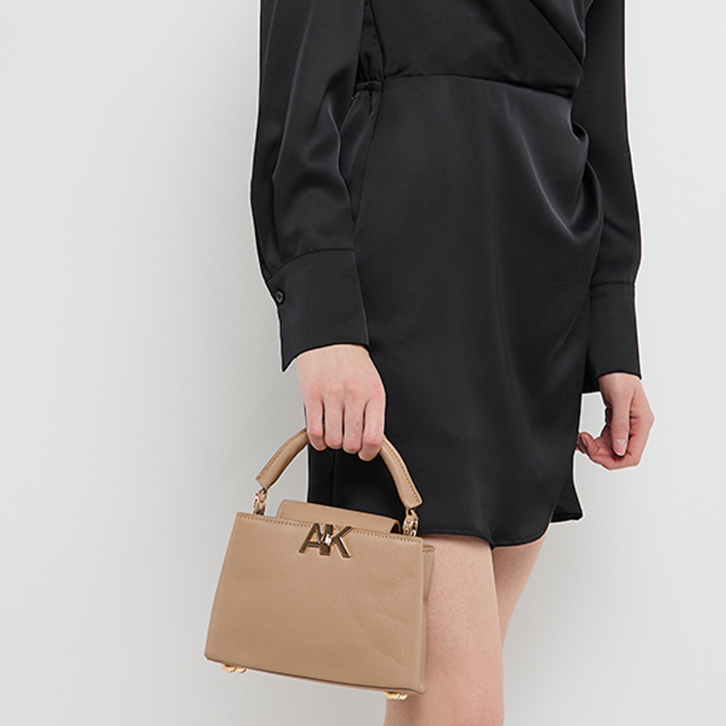 آن كلين - شنطة يد بمقبض علوي مزخرف وقفل دوار وحزام قابل للتعديل | 19.5 × 14 × 7.5 سم-women-bagsandwallets-handbags-image-2