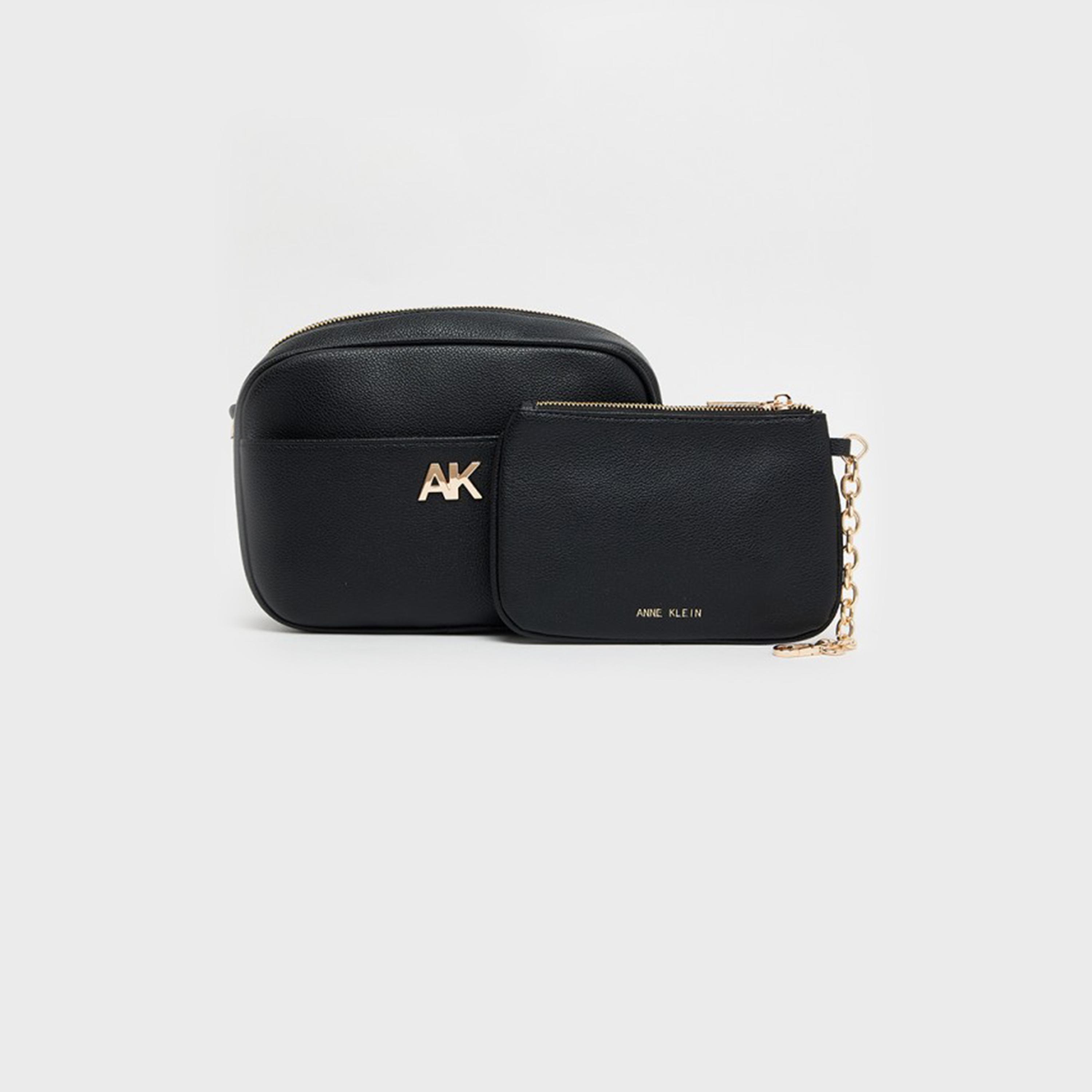 آن كلين - شنطة كتف بنقشة الأحرف الأولى مع سحاب وحزام قابل للتعديل-women-bagsandwallets-handbags-image-1